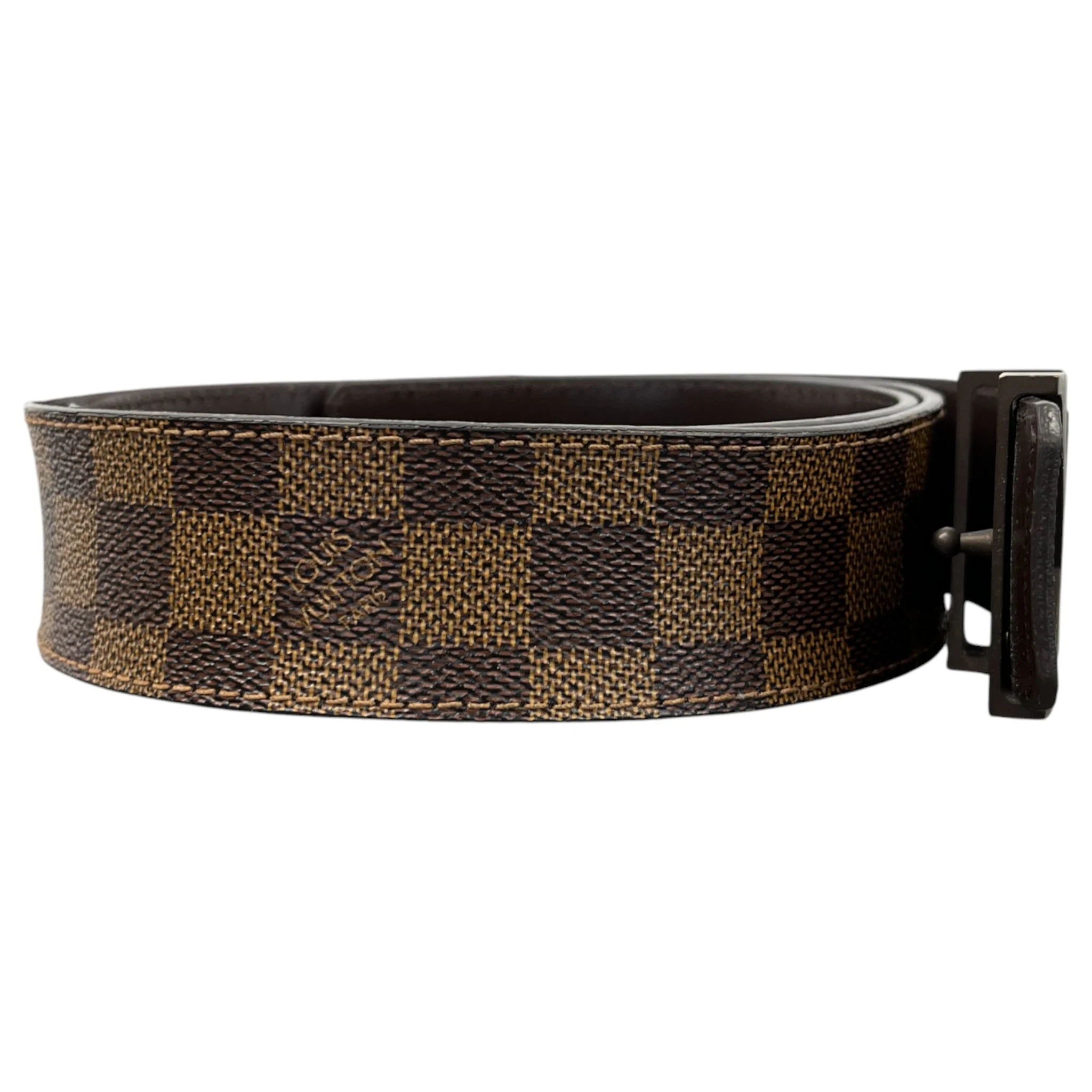 Men's Damier Ebene Lv Belt Brown Size Waist 32" - Image 4
