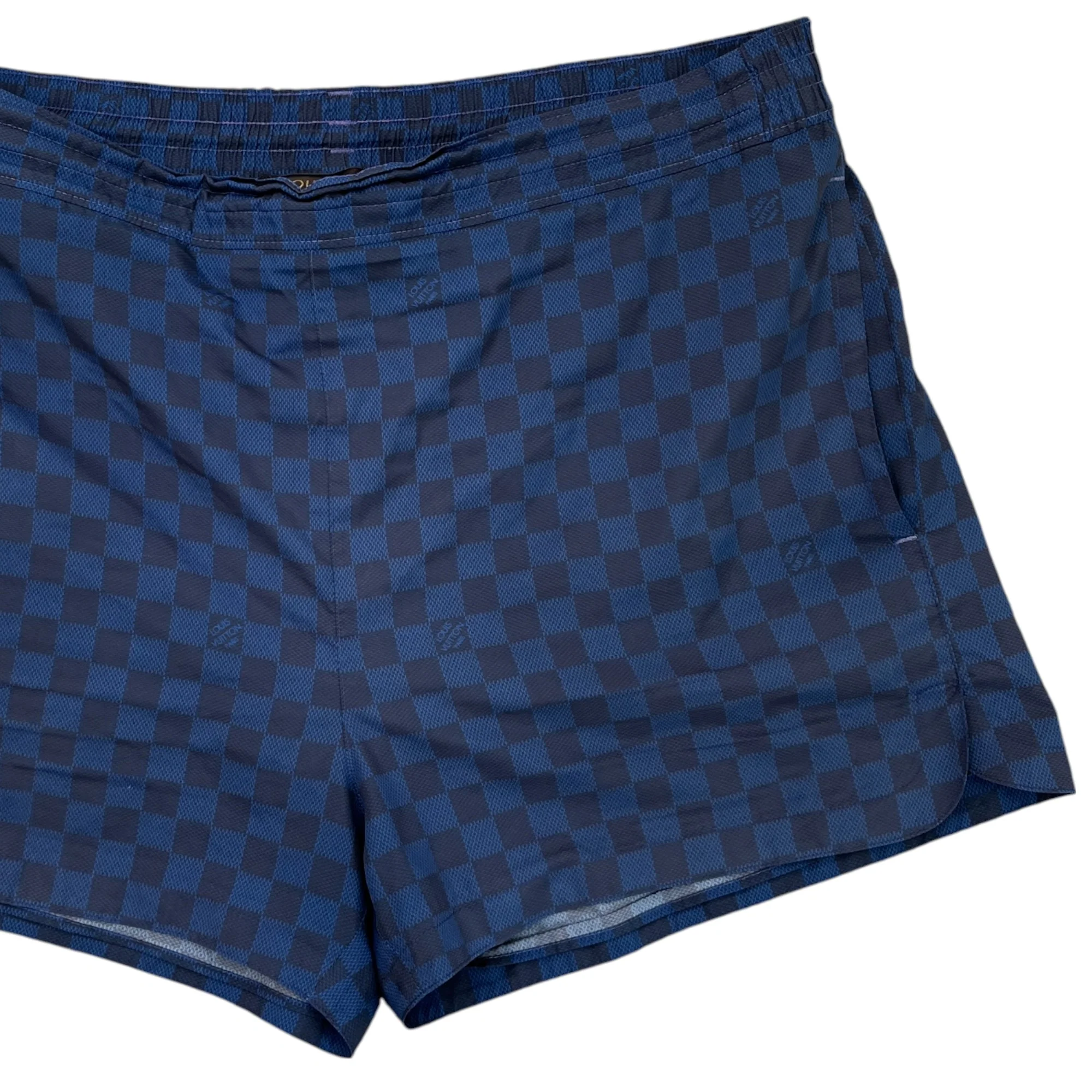 Men's Damier Swim Shorts Blue Size L - Image 3