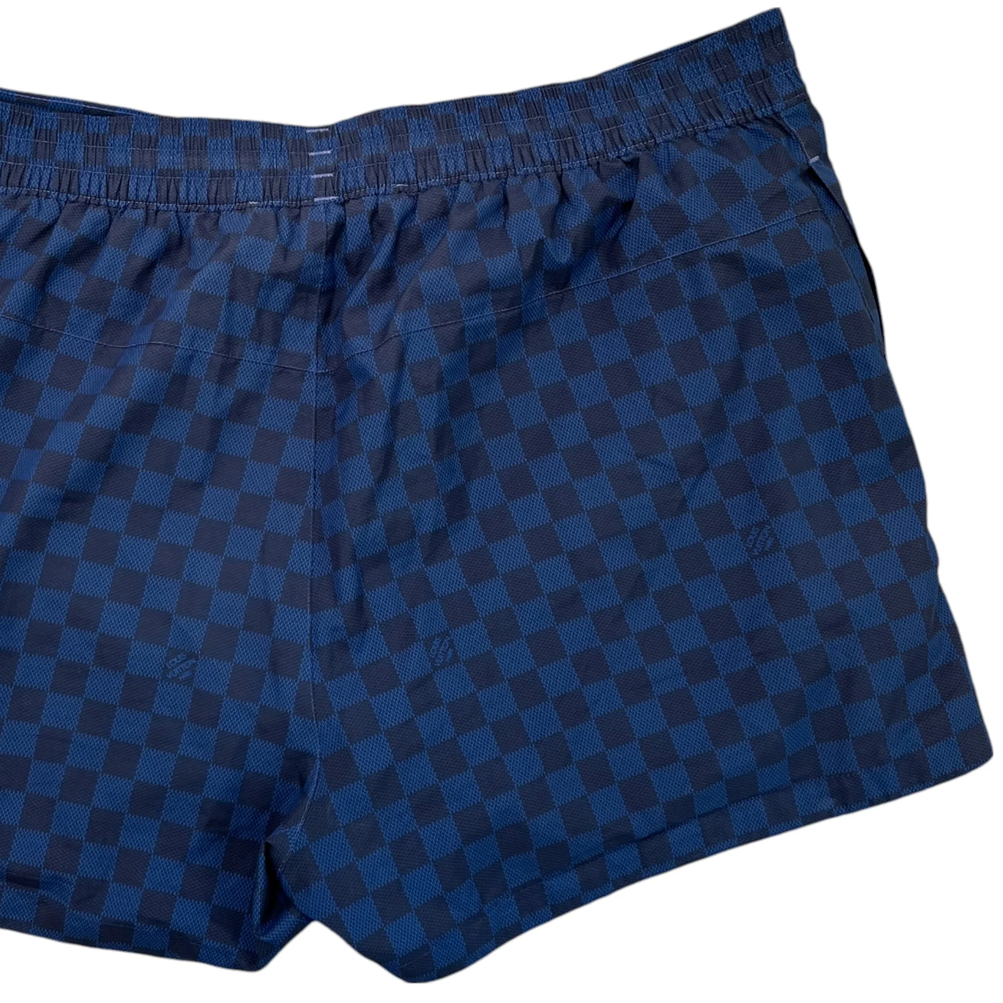 Men's Damier Swim Shorts Blue Size L - Image 4