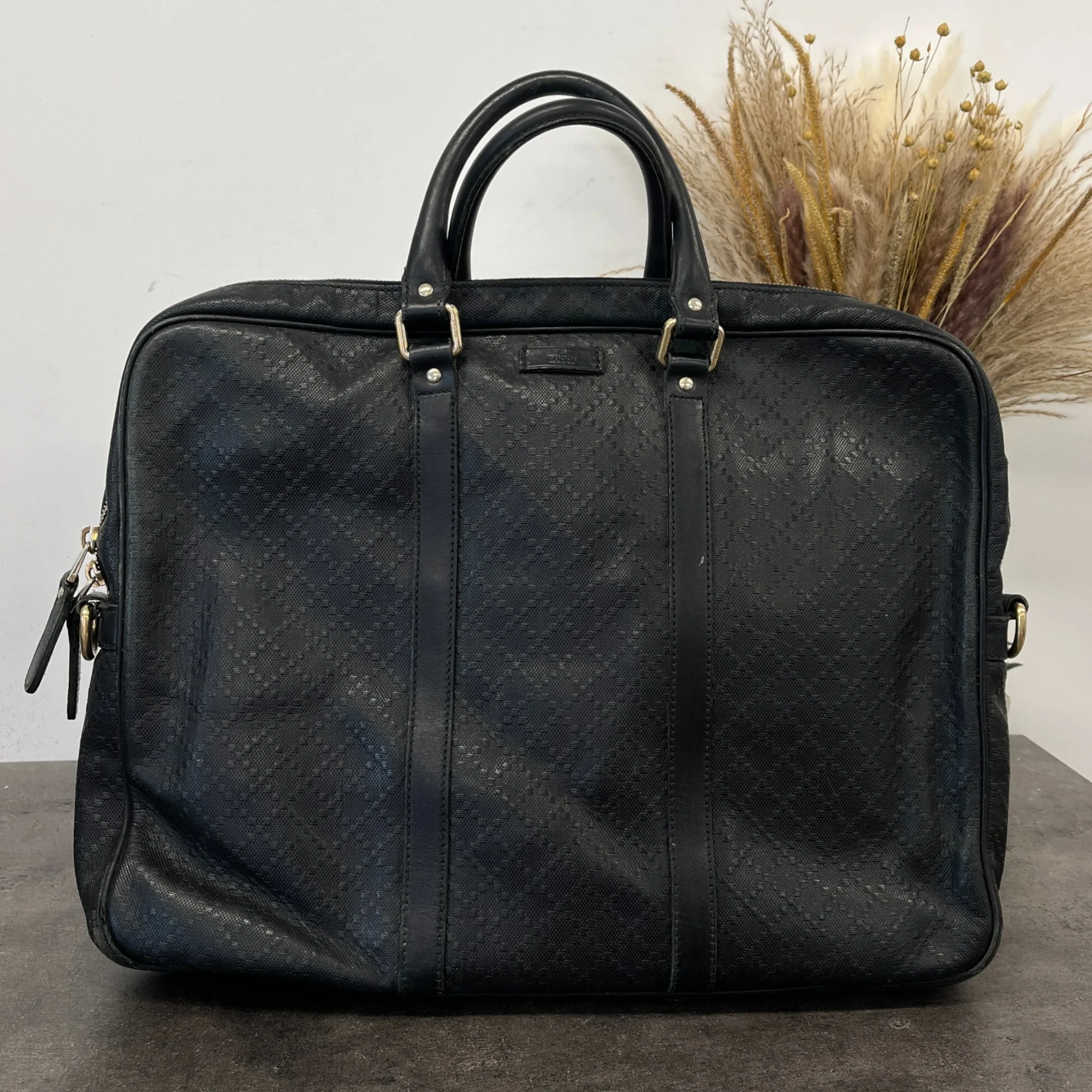 Men's Diamante Plaque Logo Bag Black - Image 13