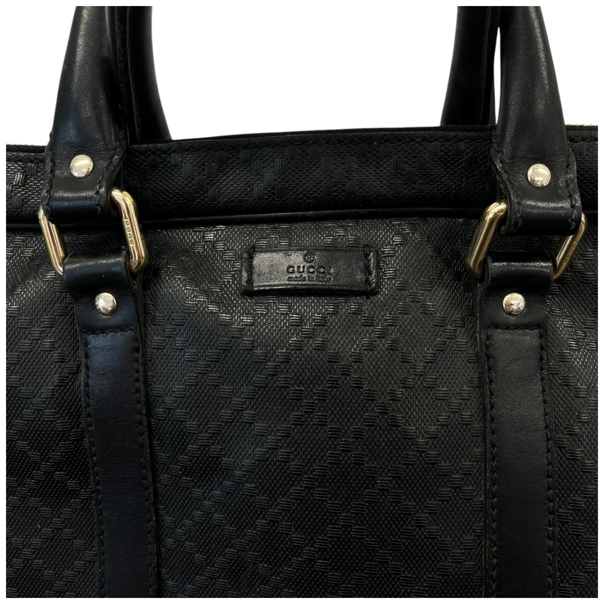 Men's Diamante Plaque Logo Bag Black - Image 6