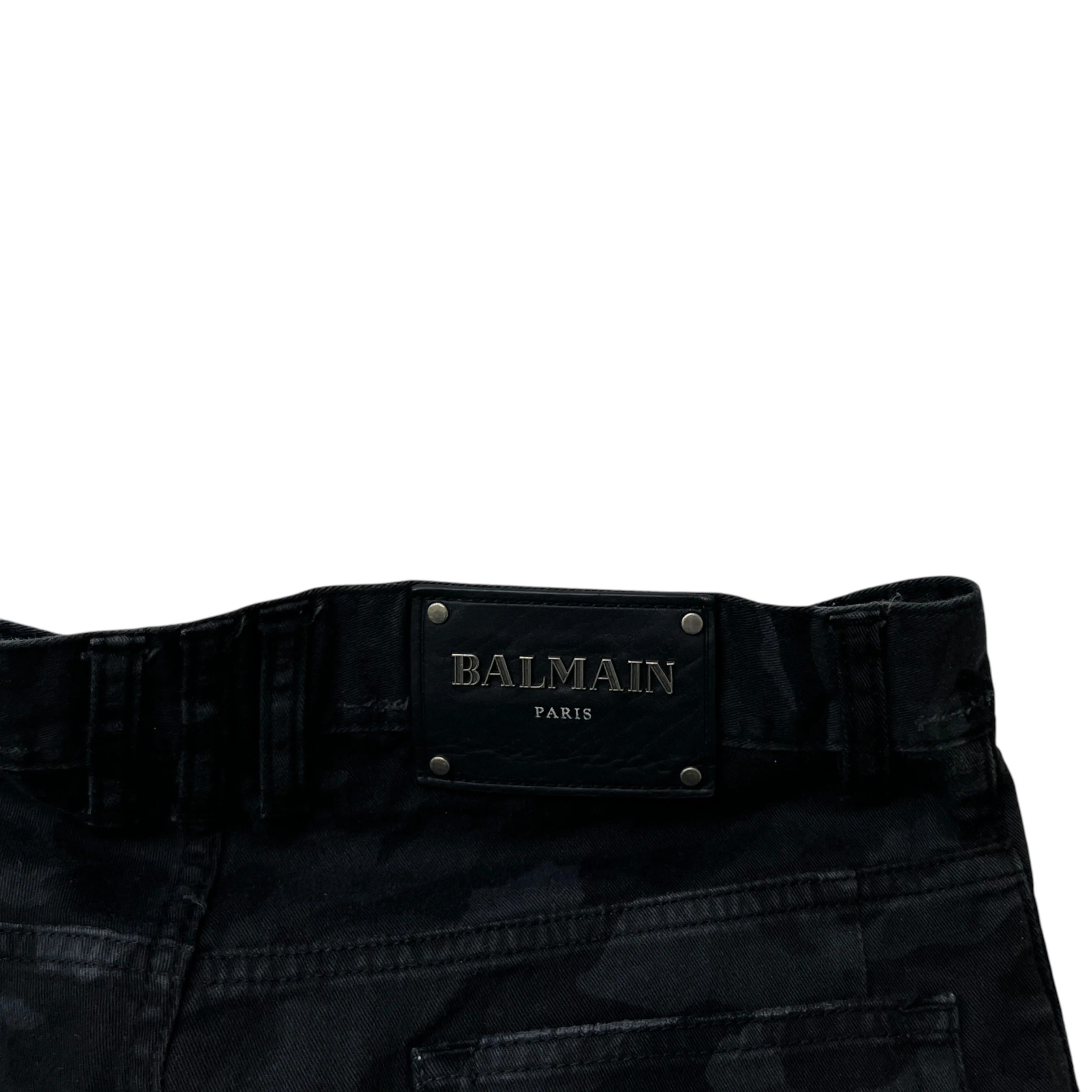 Men's Distressed Camo Print Jeans Black Size Waist 30" - Image 6