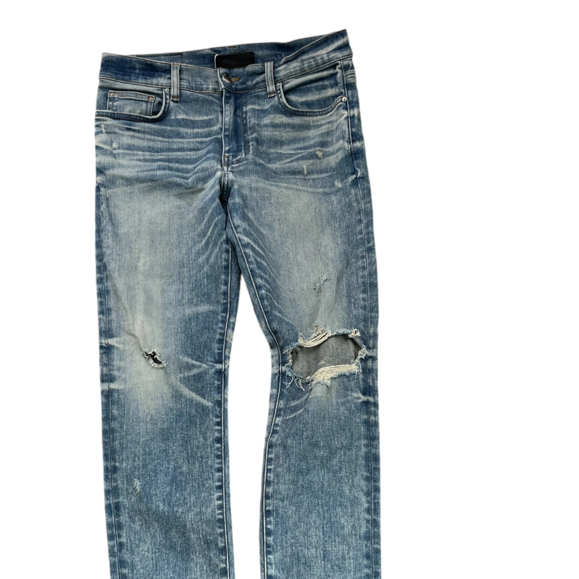 Men's Distressed Jeans Blue Size Waist 32" - Image 3