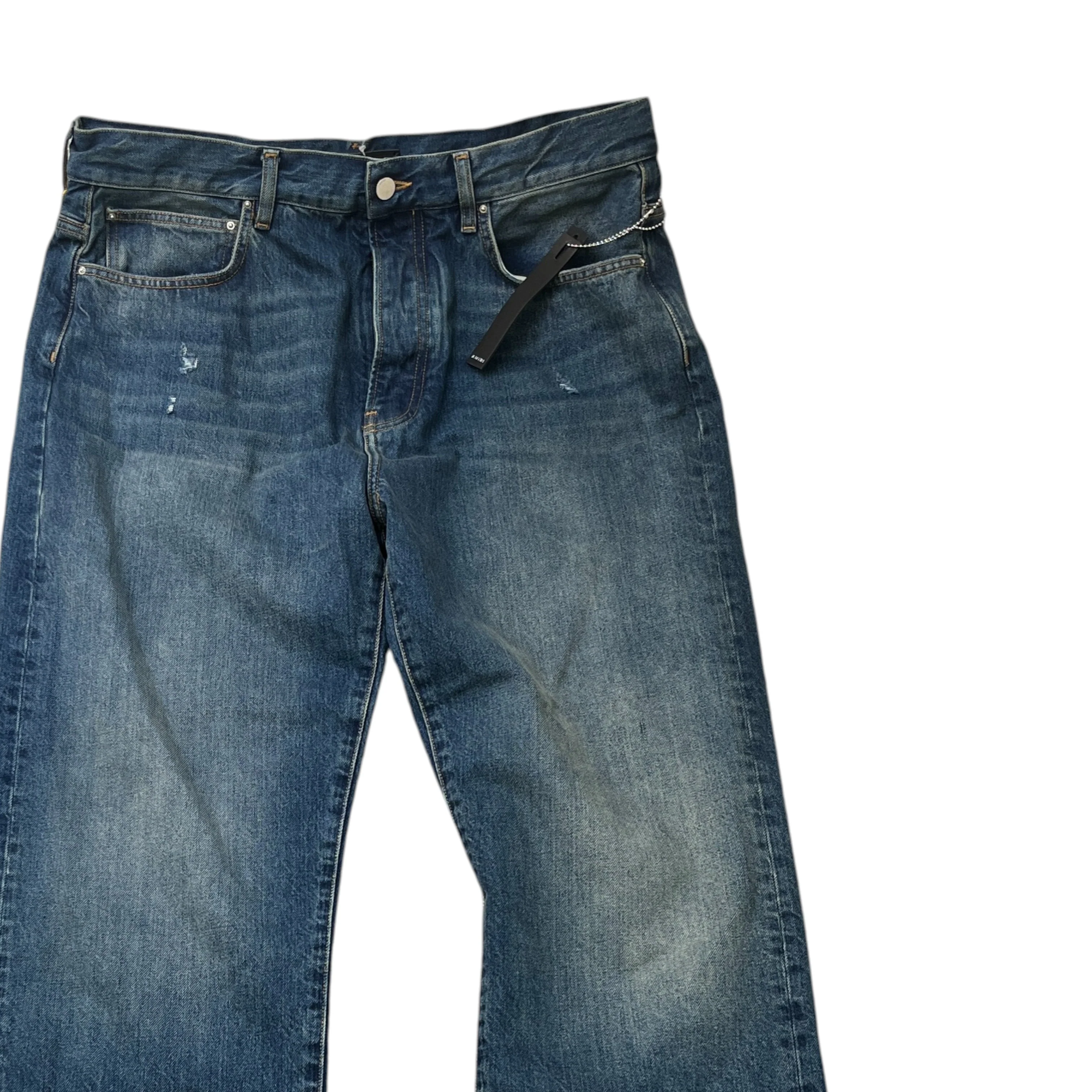 Men's Distressed Jeans Blue Size Waist 36" - Image 3