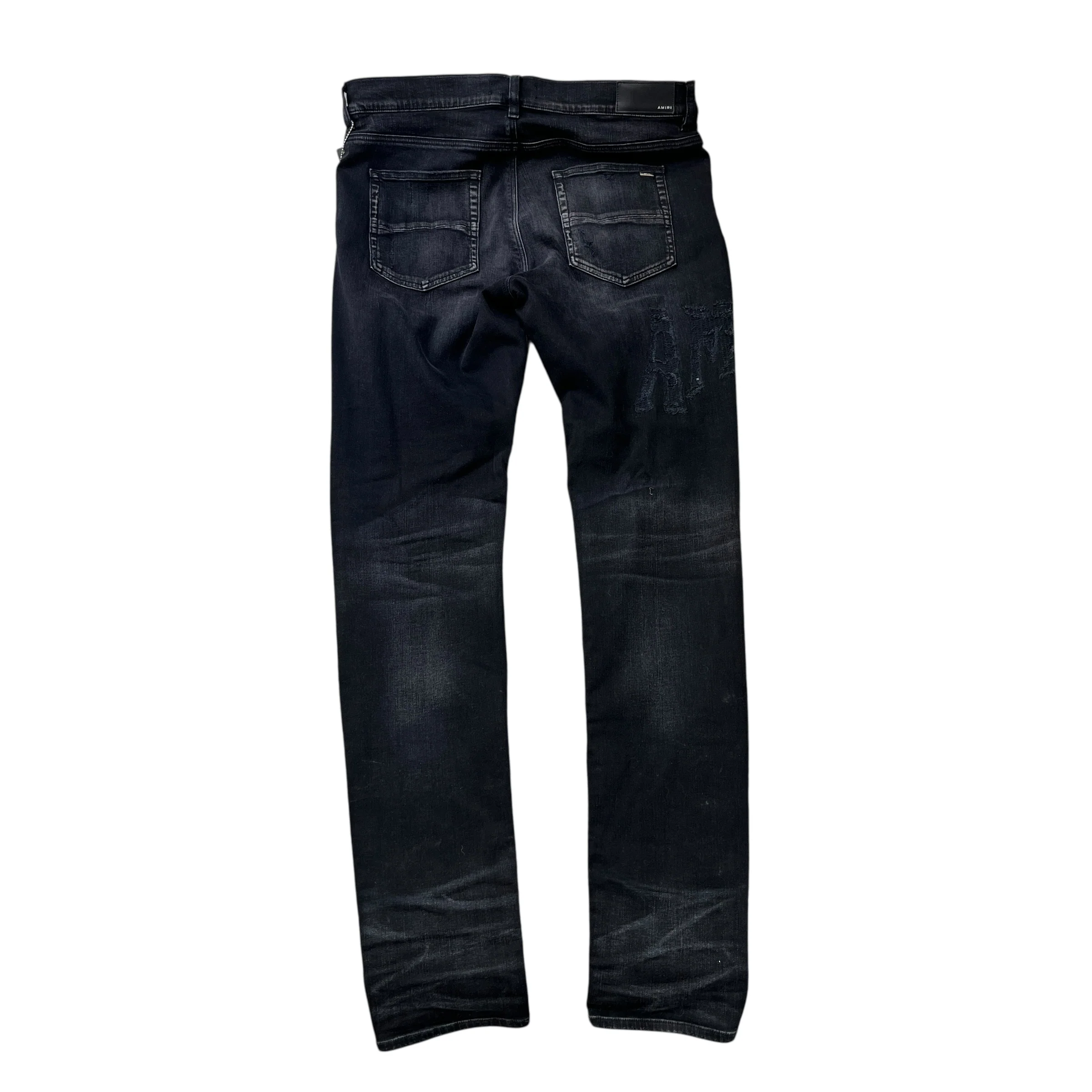 Men's Distressed Logo Jeans Black Size Waist 36" - Image 2