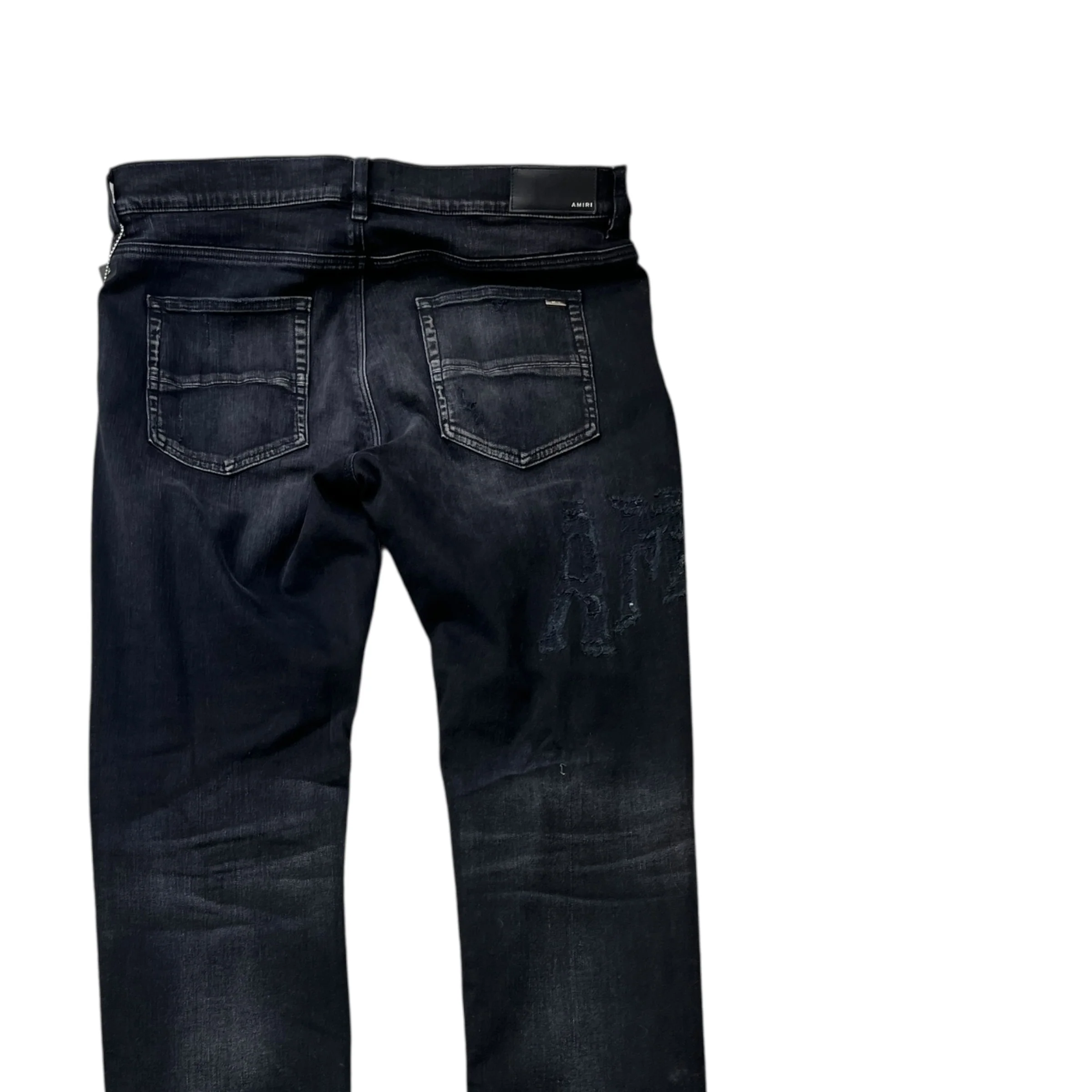 Men's Distressed Logo Jeans Black Size Waist 36" - Image 4