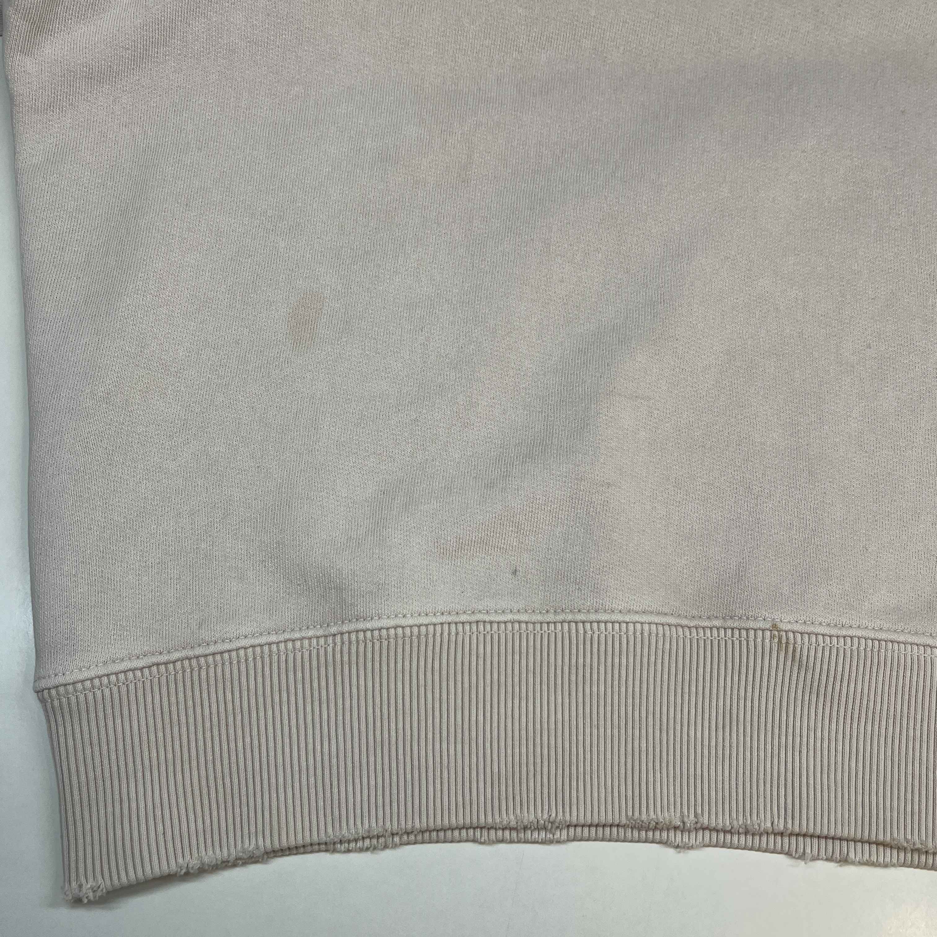 Men's Distressed Logo Print Sweatshirt Cream Size S - Image 11