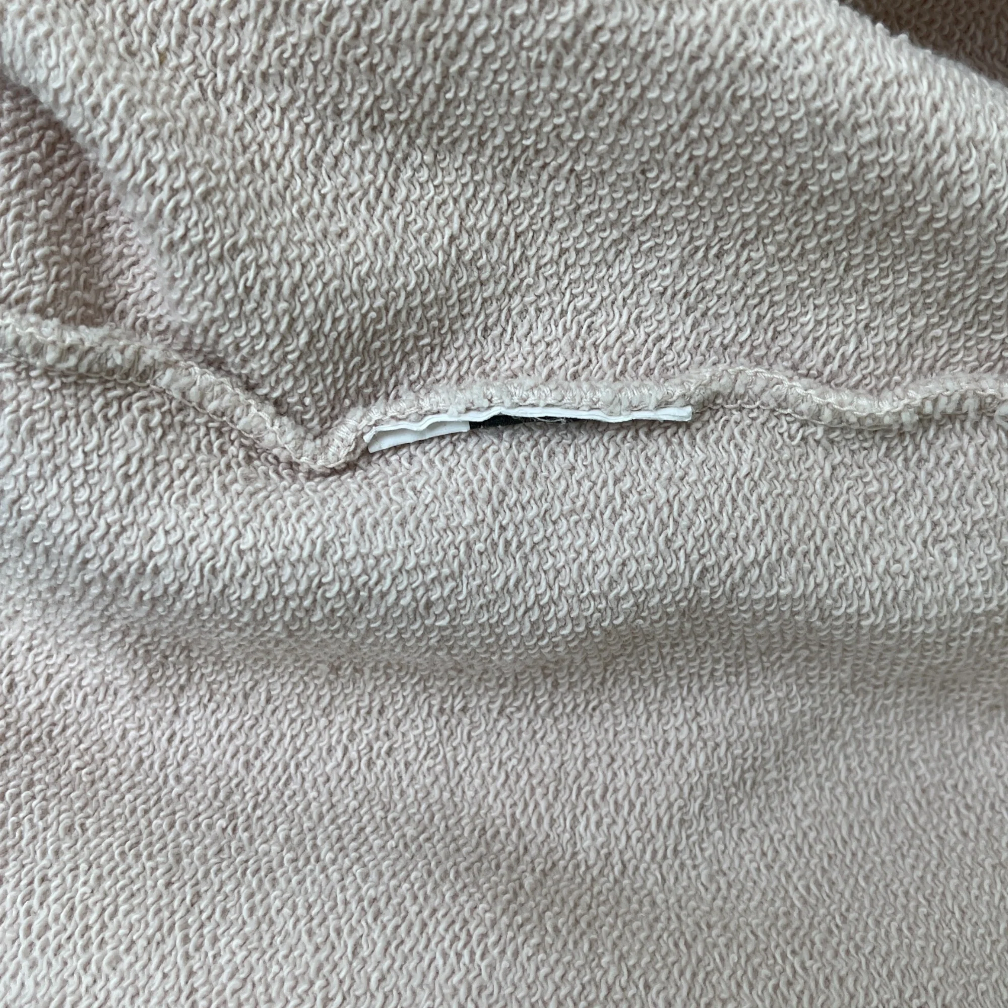 Men's Distressed Logo Print Sweatshirt Cream Size S - Image 6