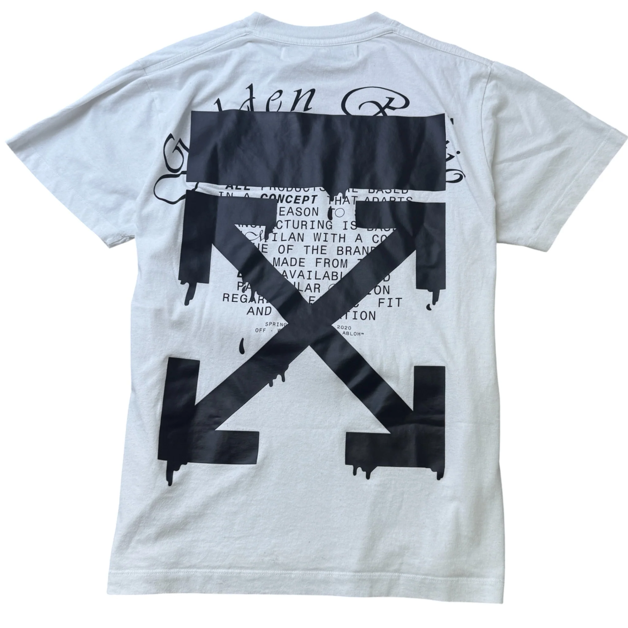 Men's Dripping Arrows T-Shirt White Size XXS - Image 2