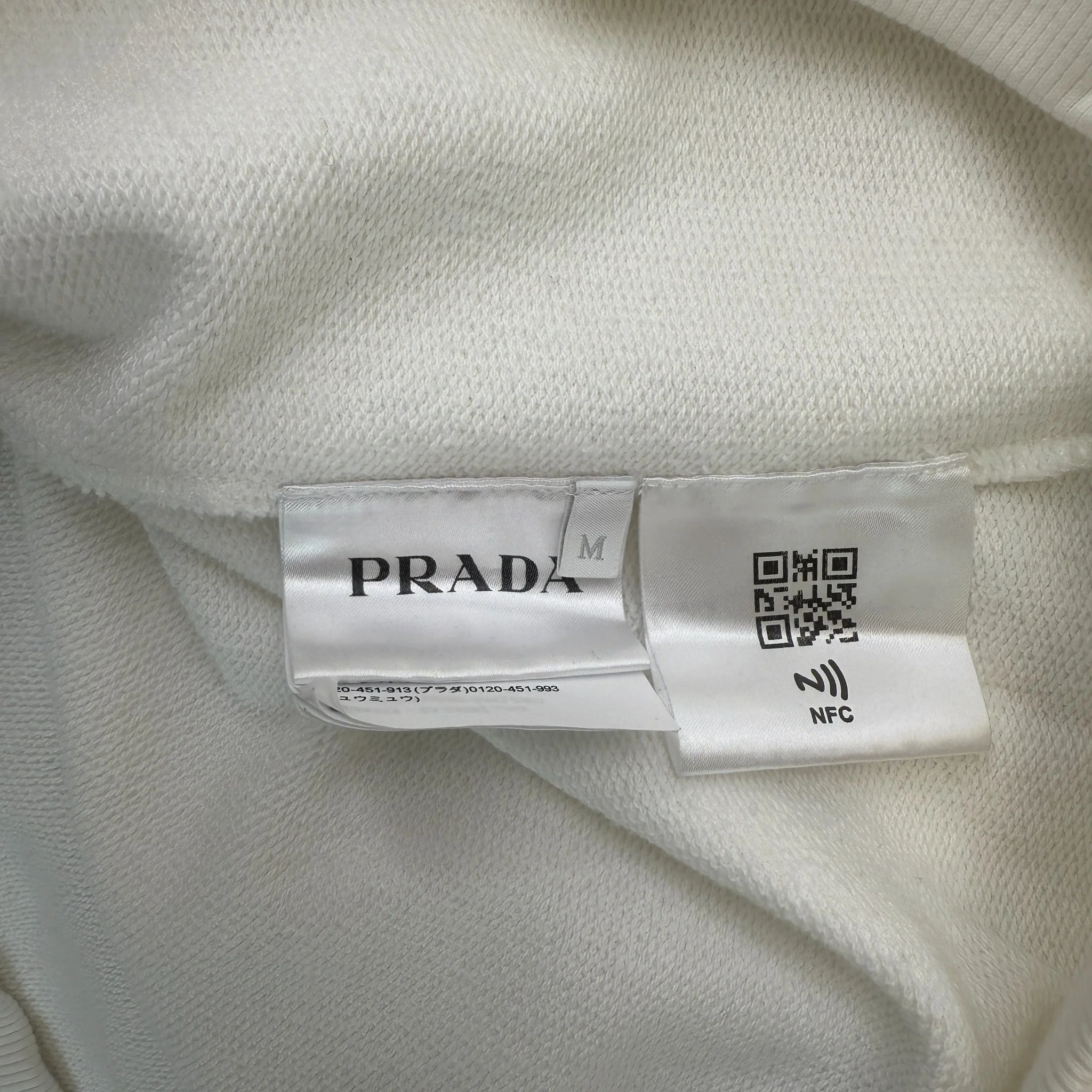 Men's Embossed Logo Hoodie White Size M - Image 6