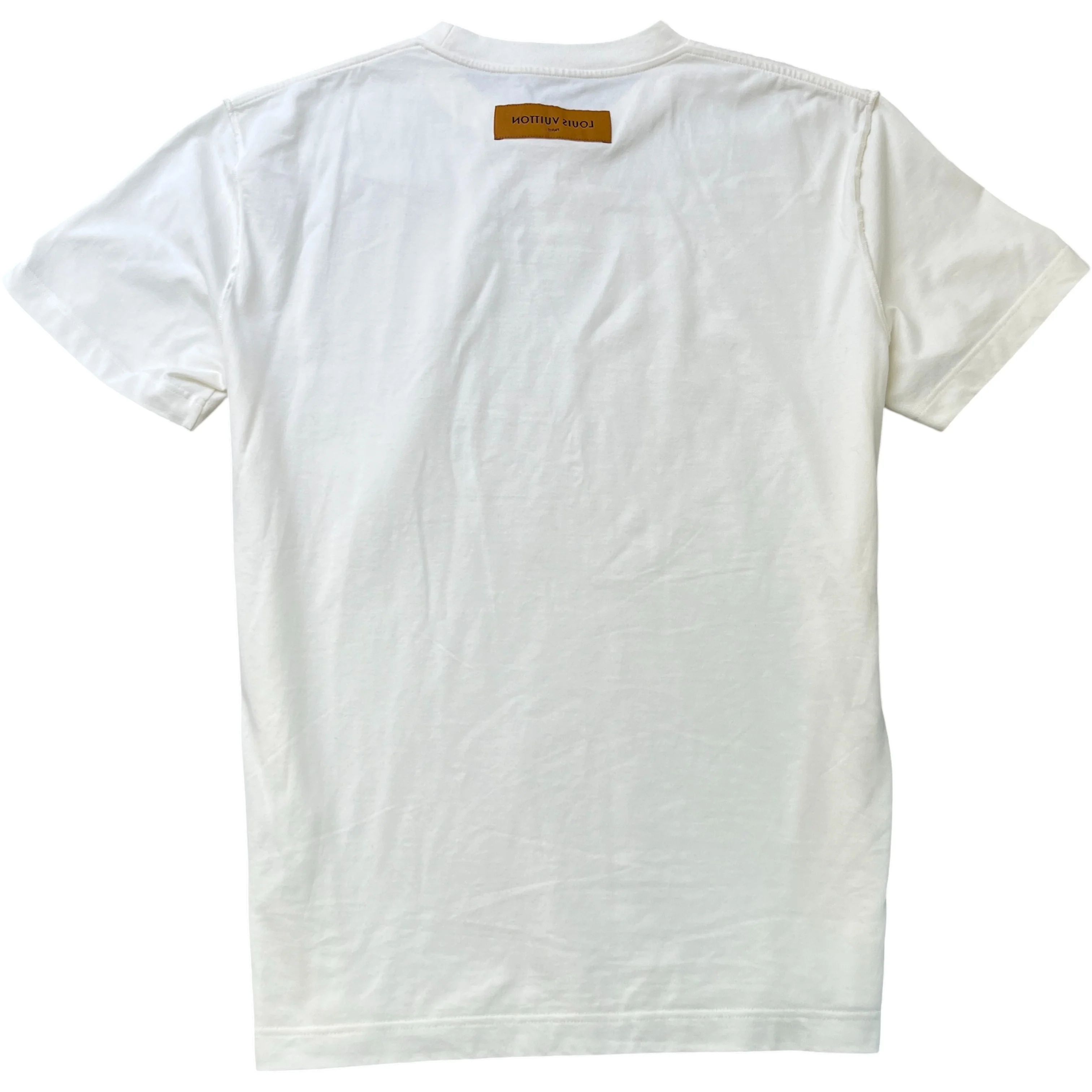 Men's Embossed Logo T-Shirt White Size L - Image 2