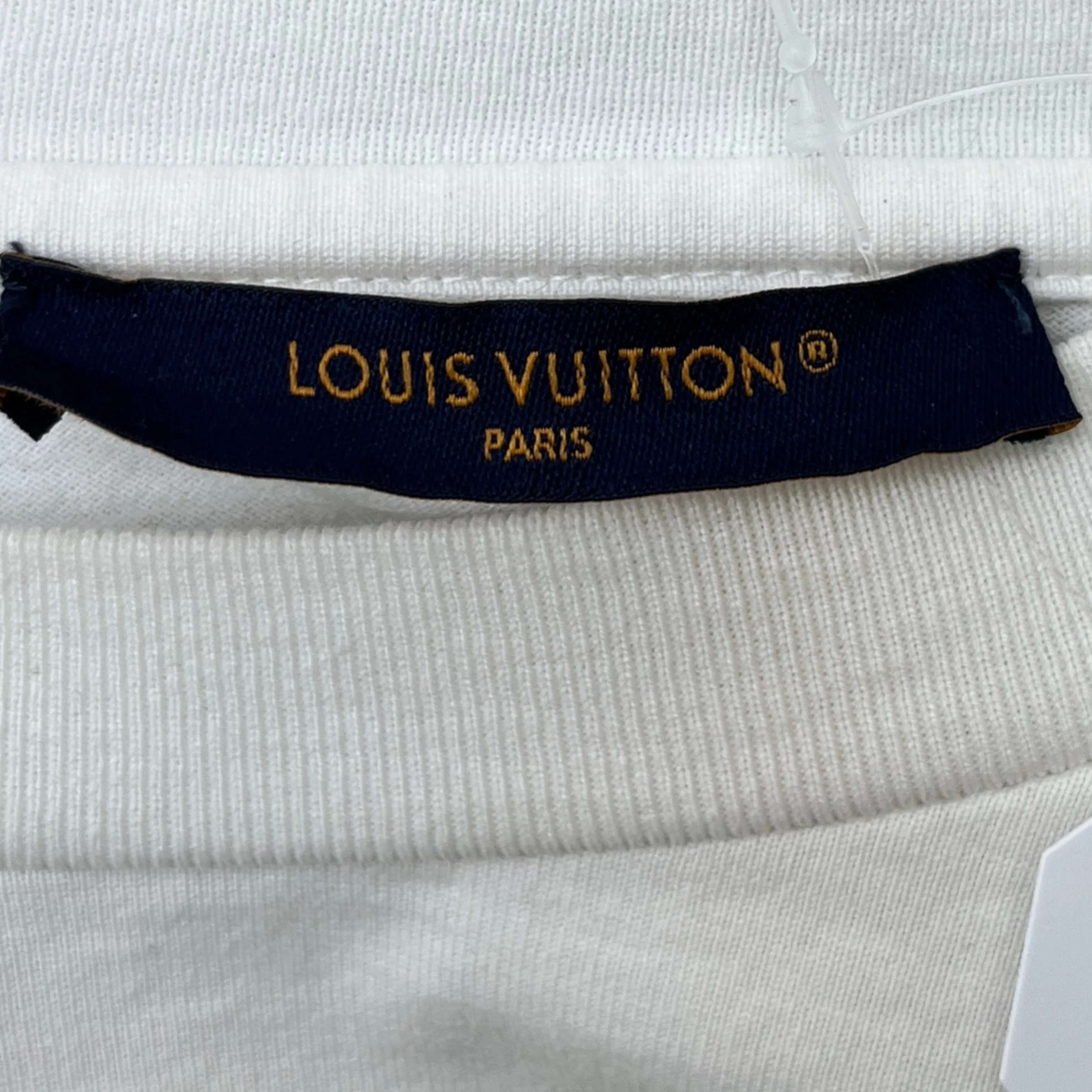 Men's Embossed Logo T-Shirt White Size M - Image 8