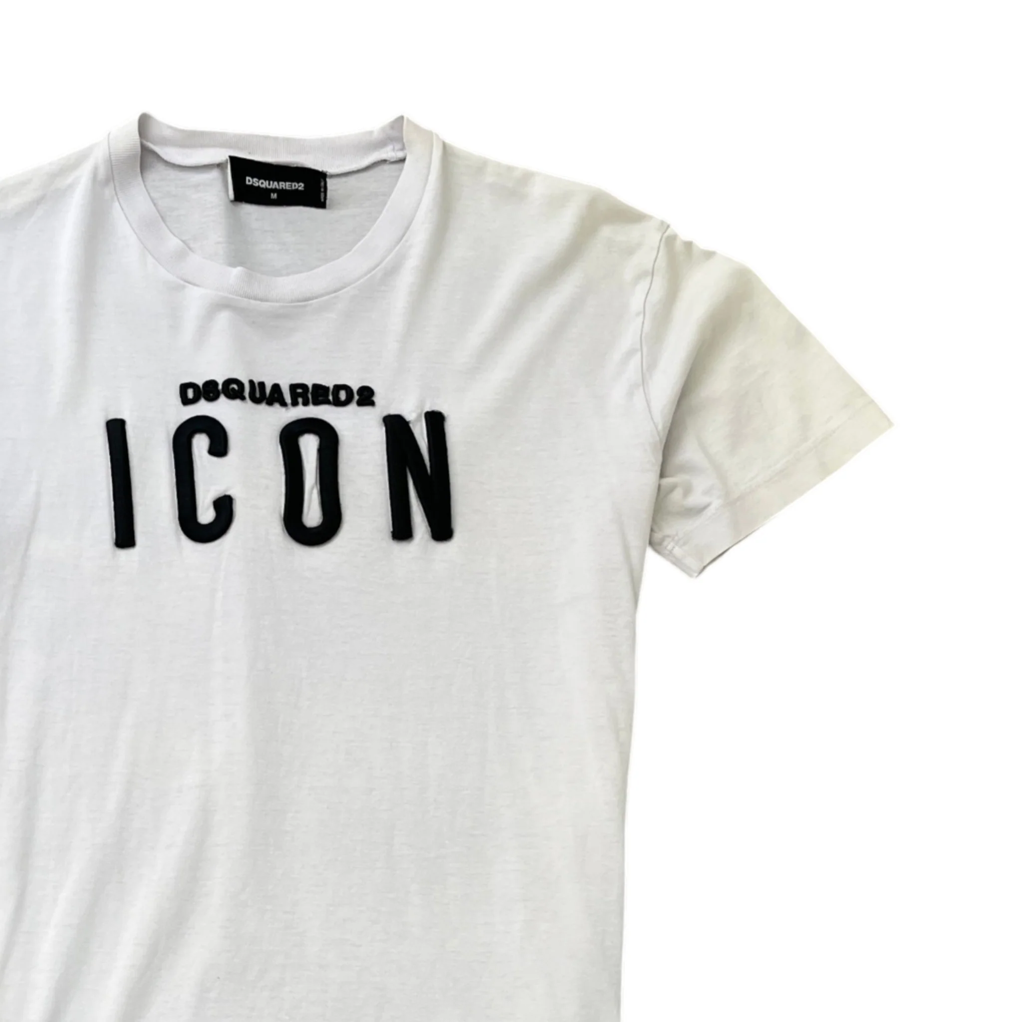 Men's Embossed Logo T-Shirt White Size M - Image 3