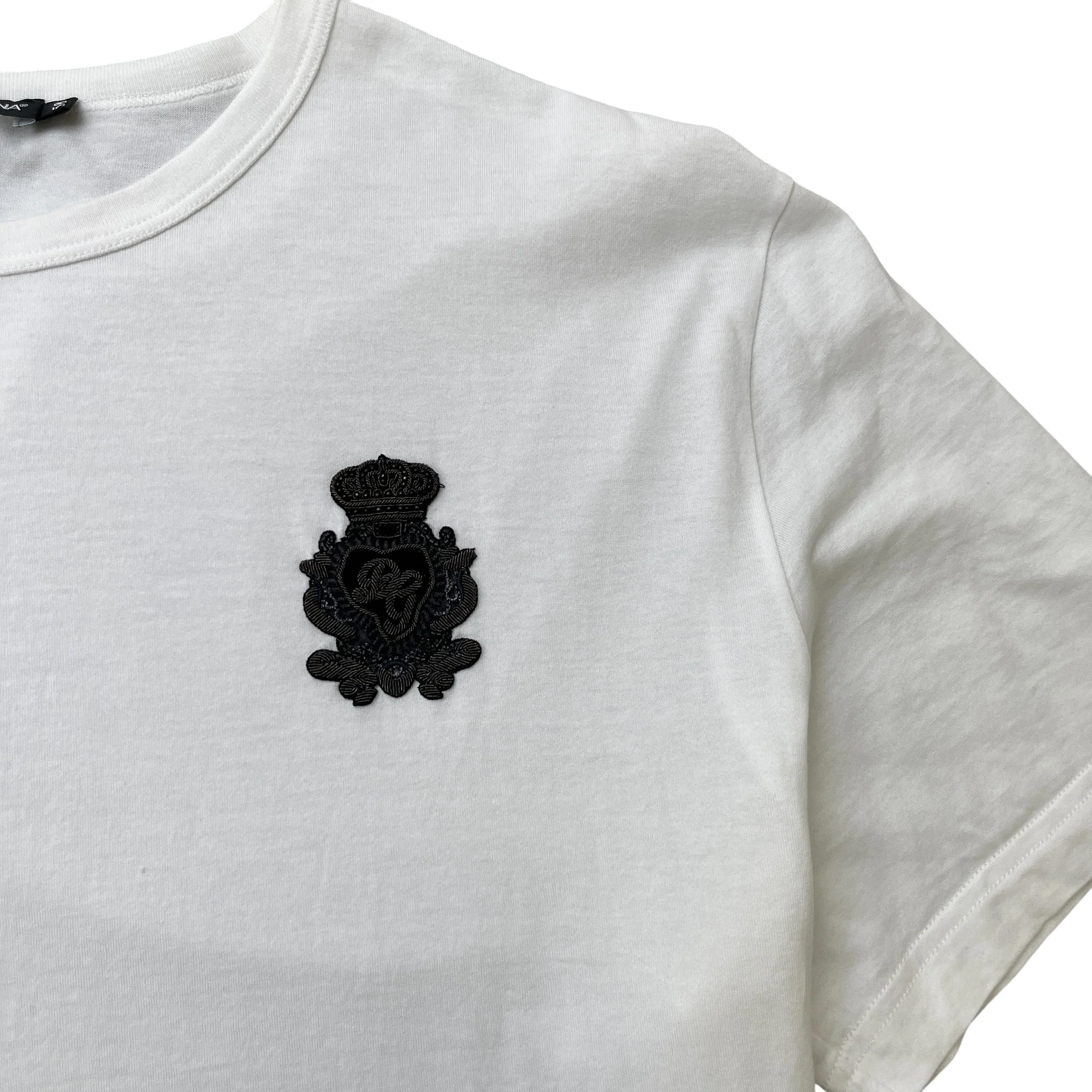 Men's Embroidered Crown Logo T-Shirt White Size XXXL - Image 5