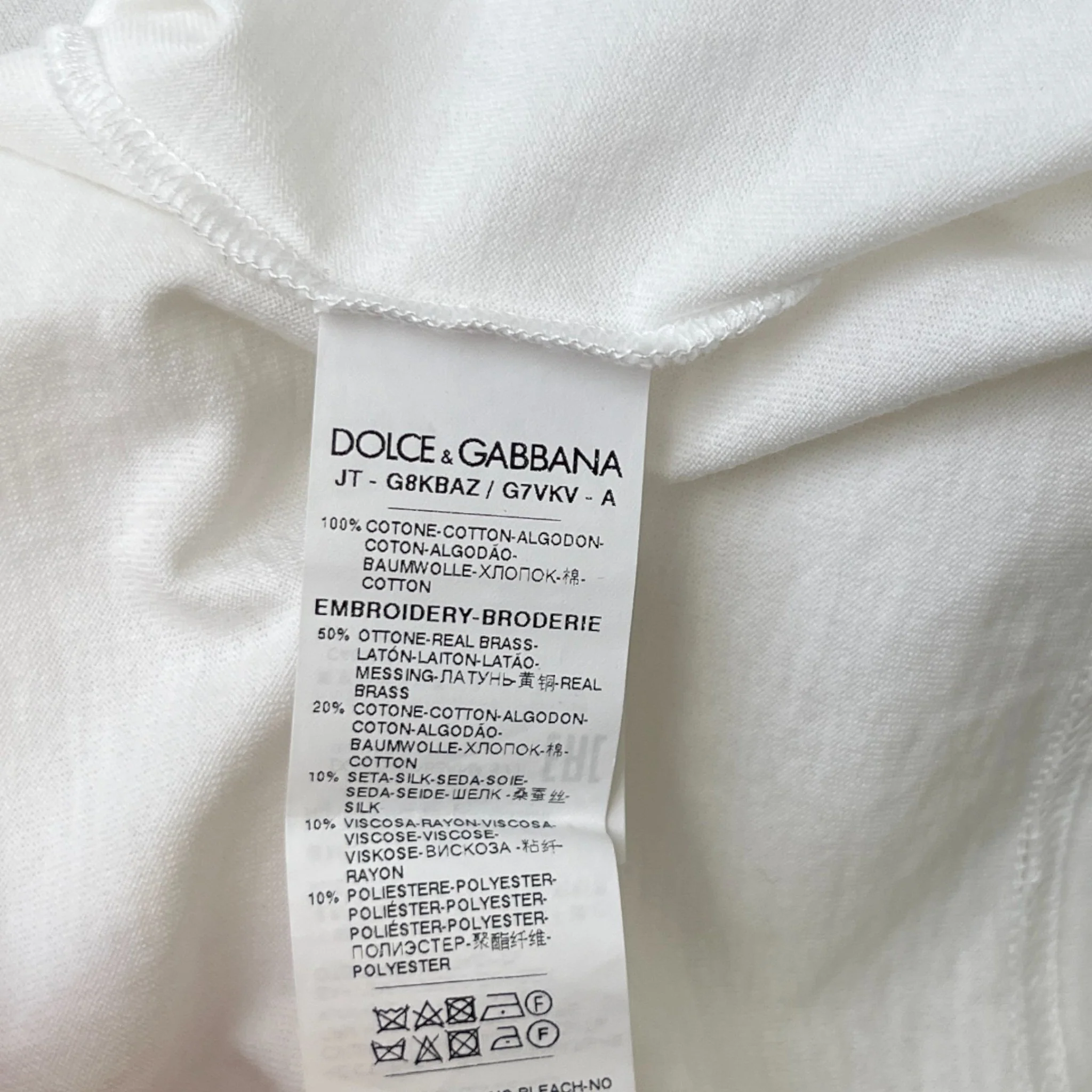 Men's Embroidered Crown Logo T-Shirt White Size XXXL - Image 6