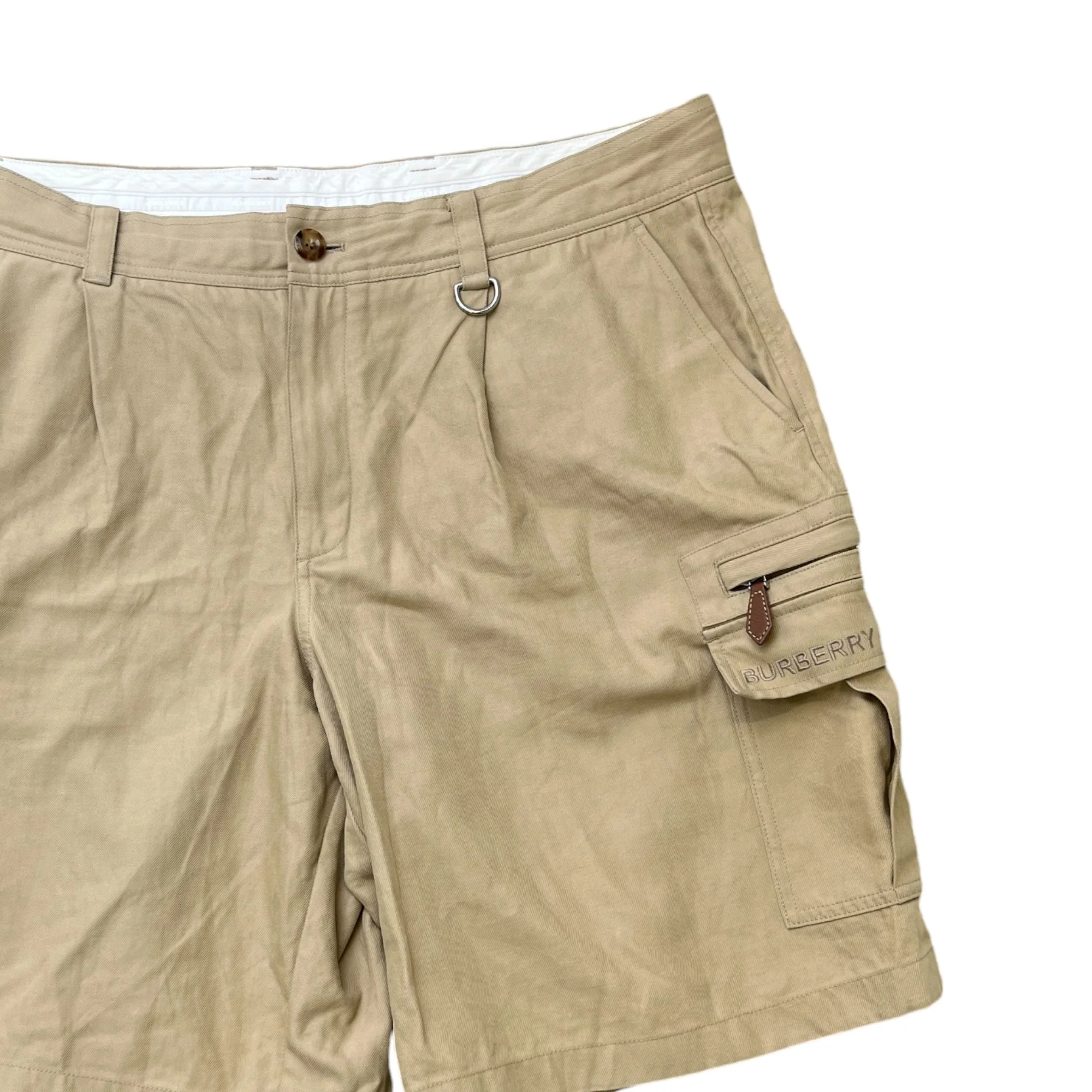 Men's Embroidered Logo Cargo Shorts Beige Size IT 58 / UK 42 - Image 3