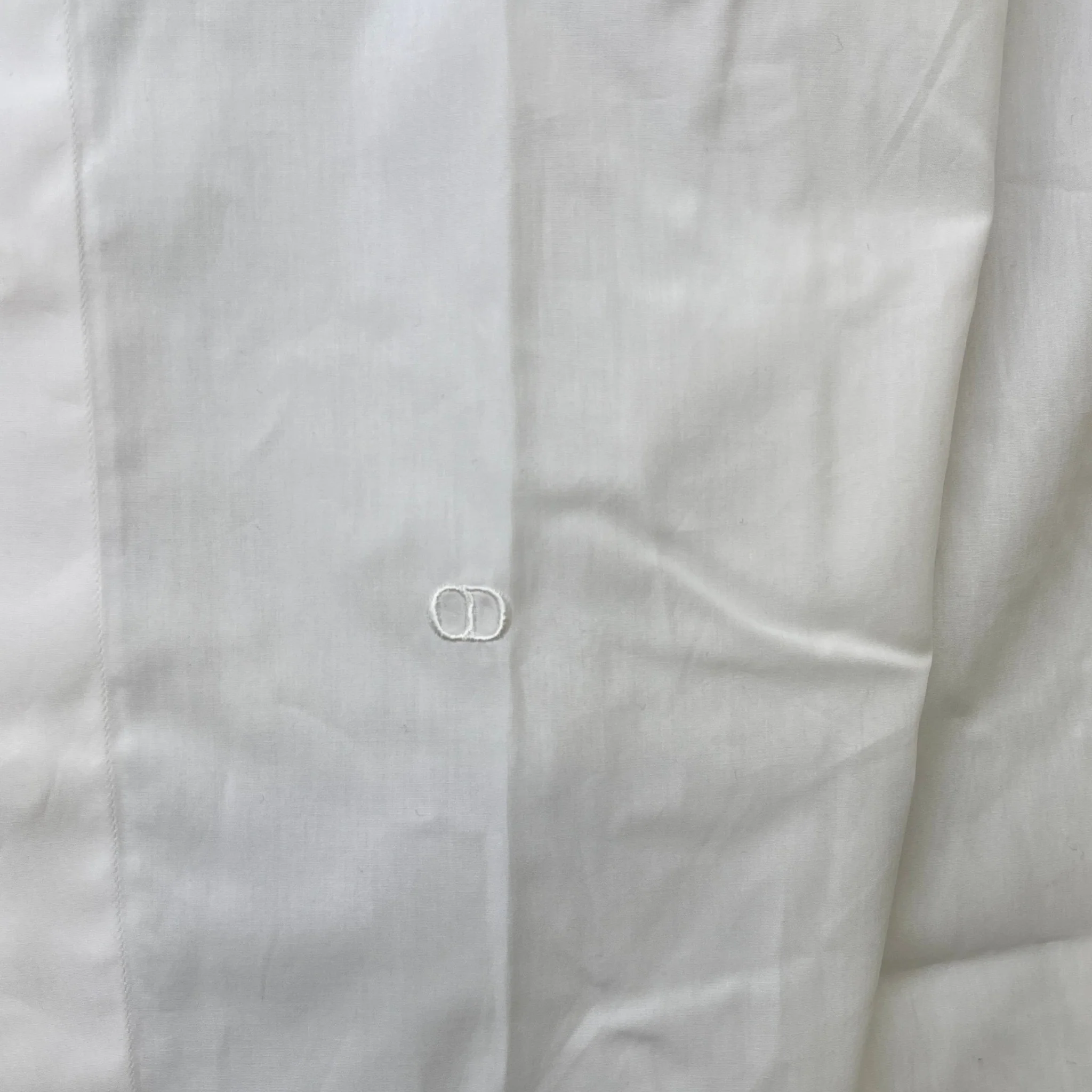 Men's Embroidered Logo Cd Long Sleeve Shirt White Size L - Image 5