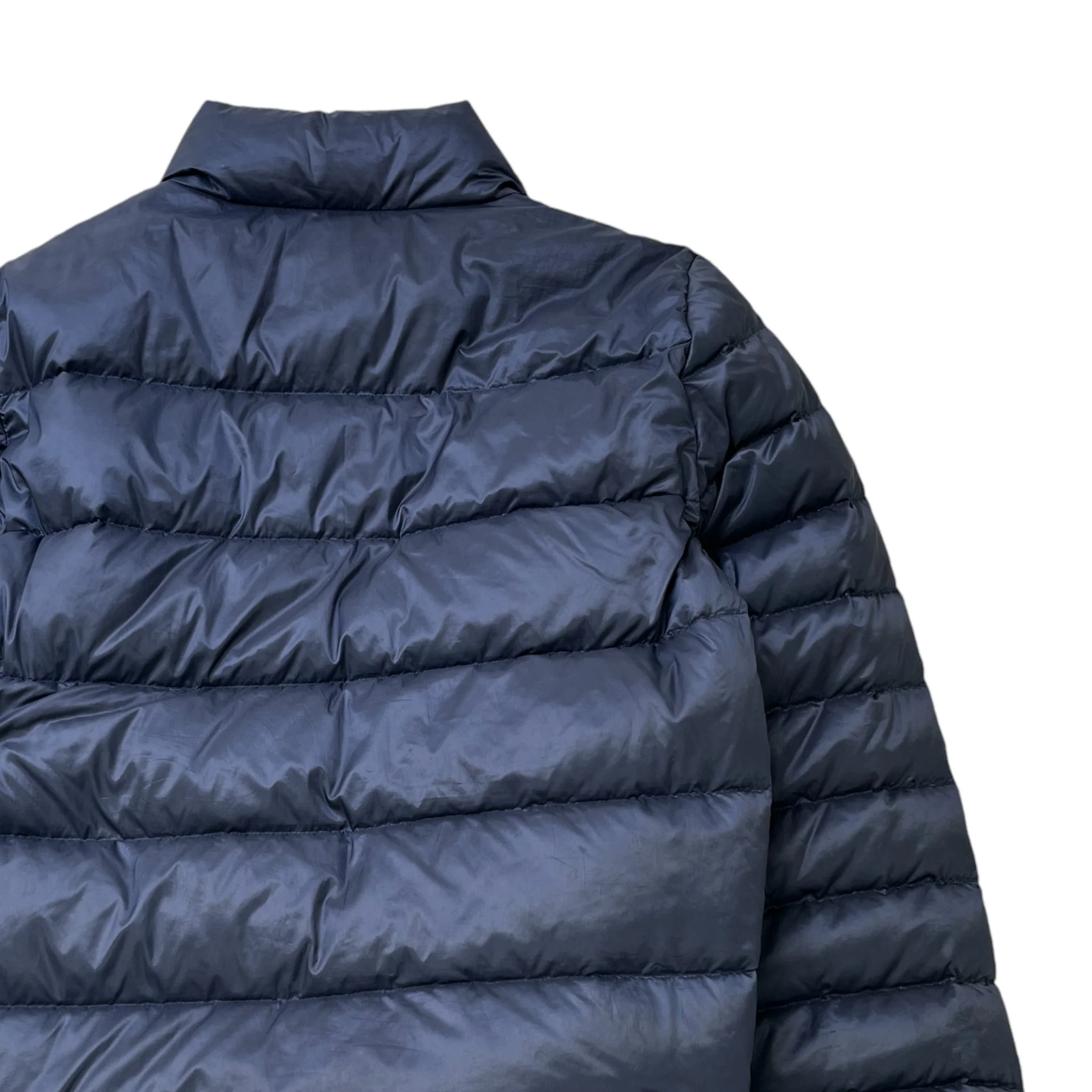 Men's Embroidered Logo Down Jacket Navy Size S - Image 4