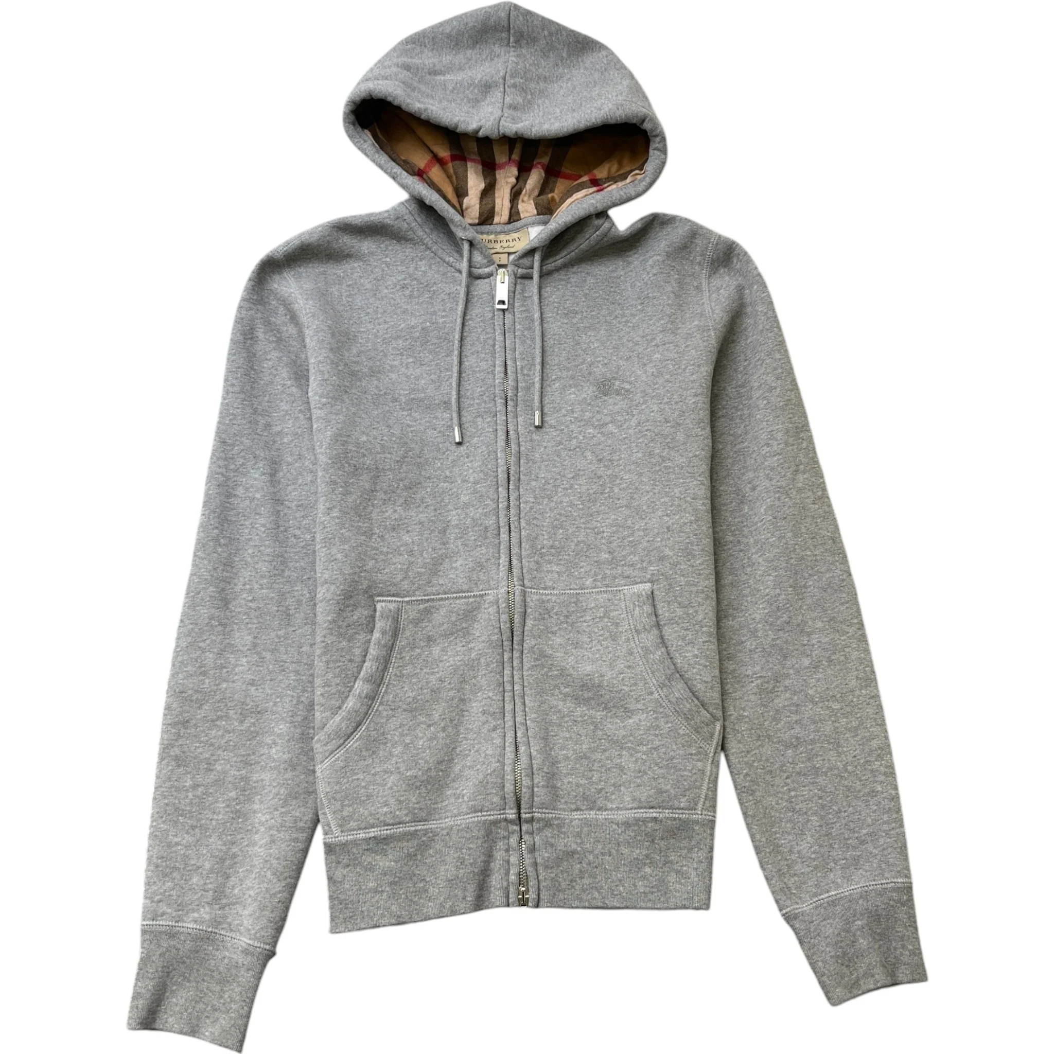 Men's Embroidered Logo Hoodie Grey Size S