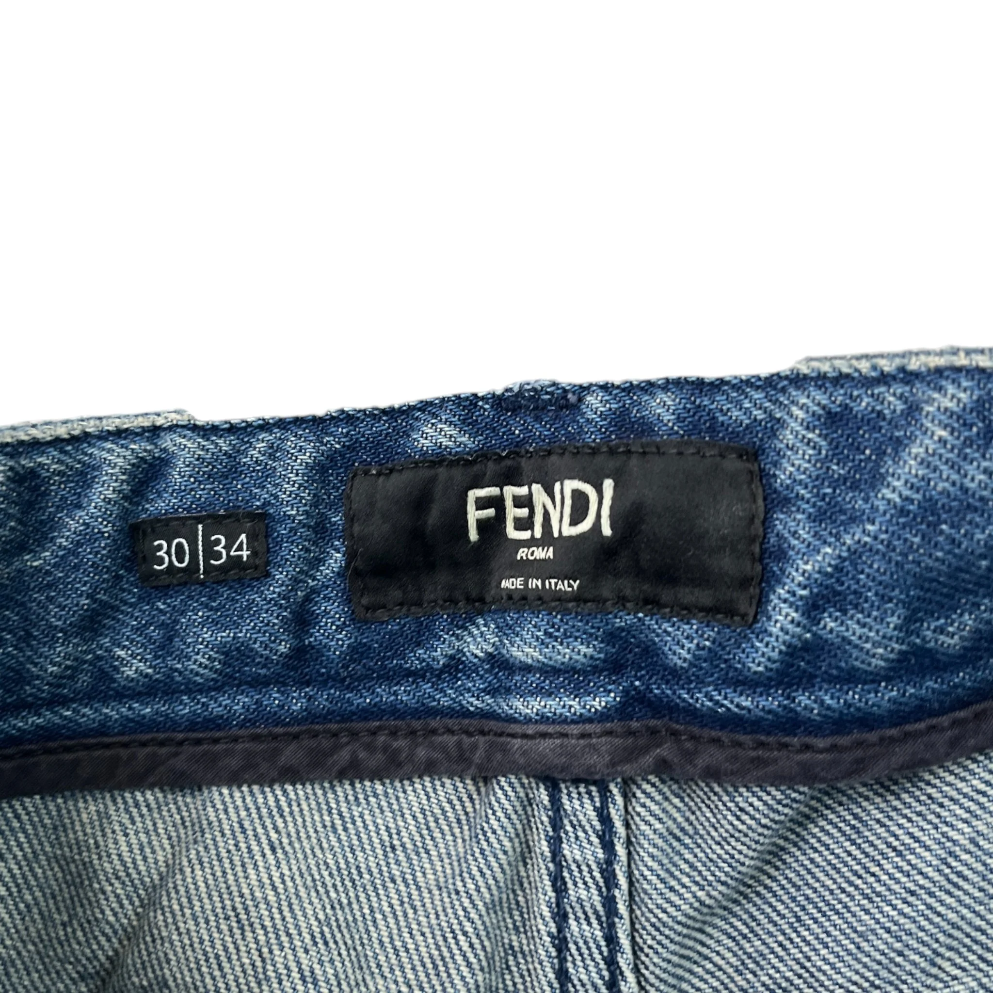 Men's Embroidered Logo Pocket Jeans Blue Size Waist 34" - Image 7