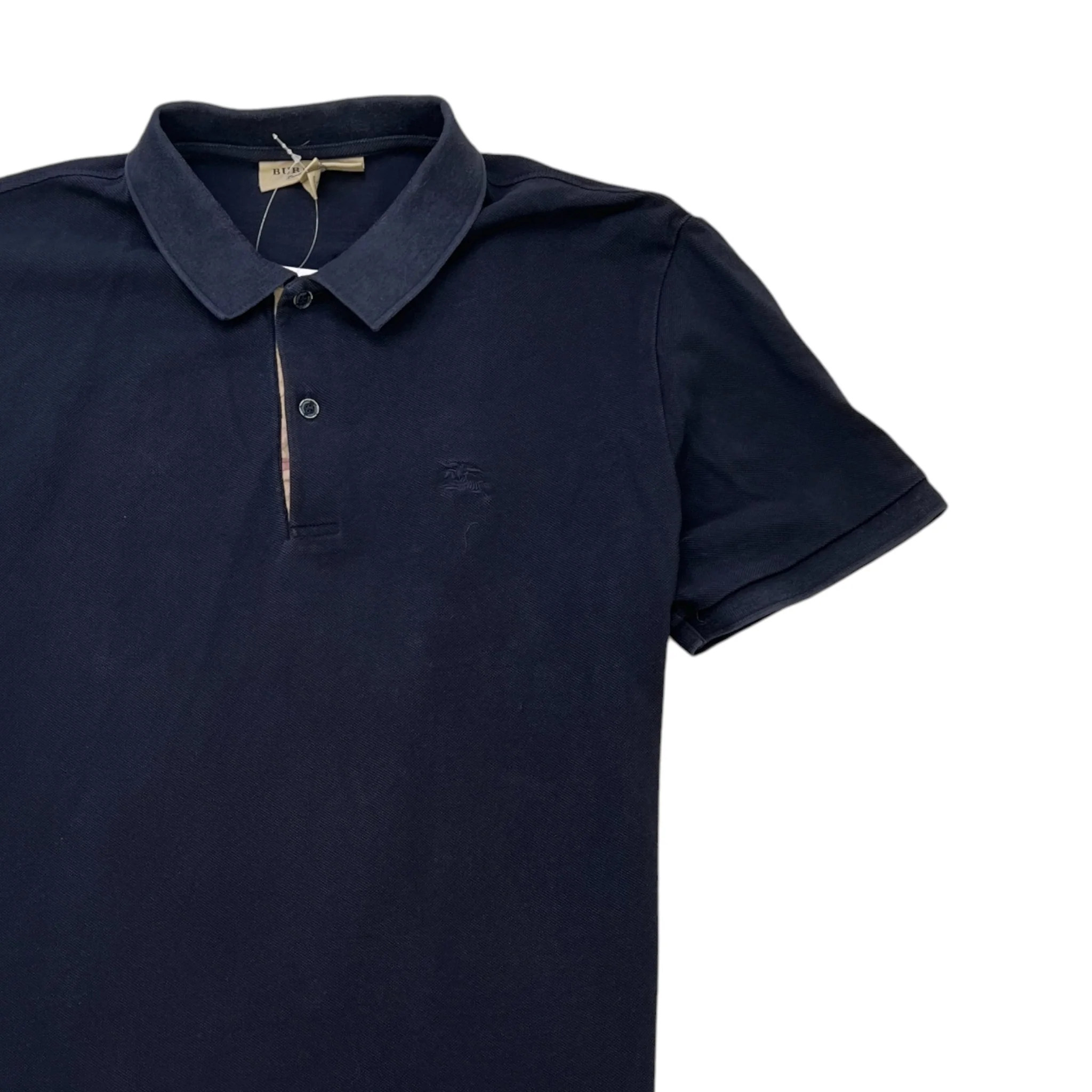 Men's Embroidered Logo Polo Shirt Navy Size L - Image 3