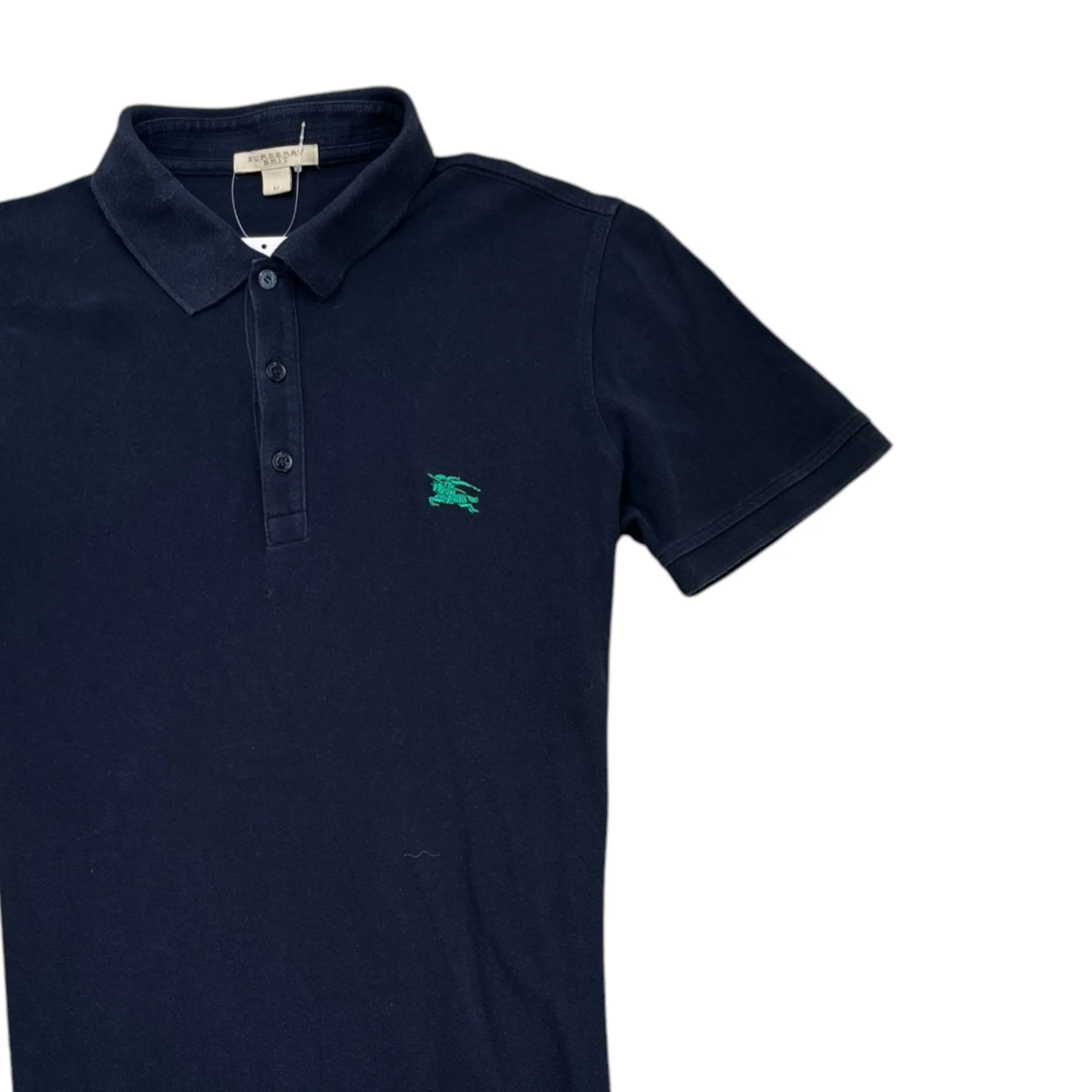 Men's Embroidered Logo Polo Shirt Navy Size M - Image 3