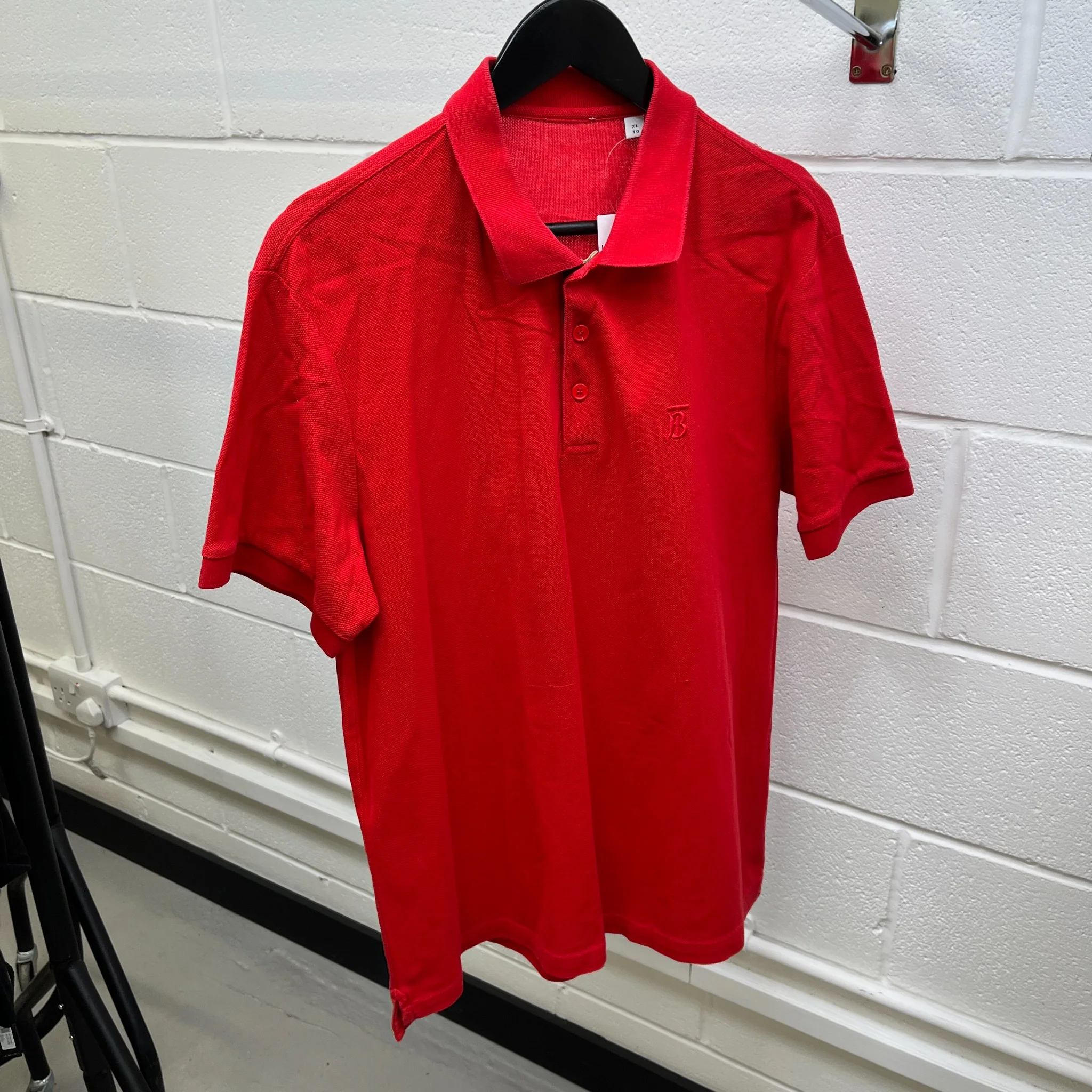 Men's Embroidered Logo Polo Shirt Red Size XL - Image 7