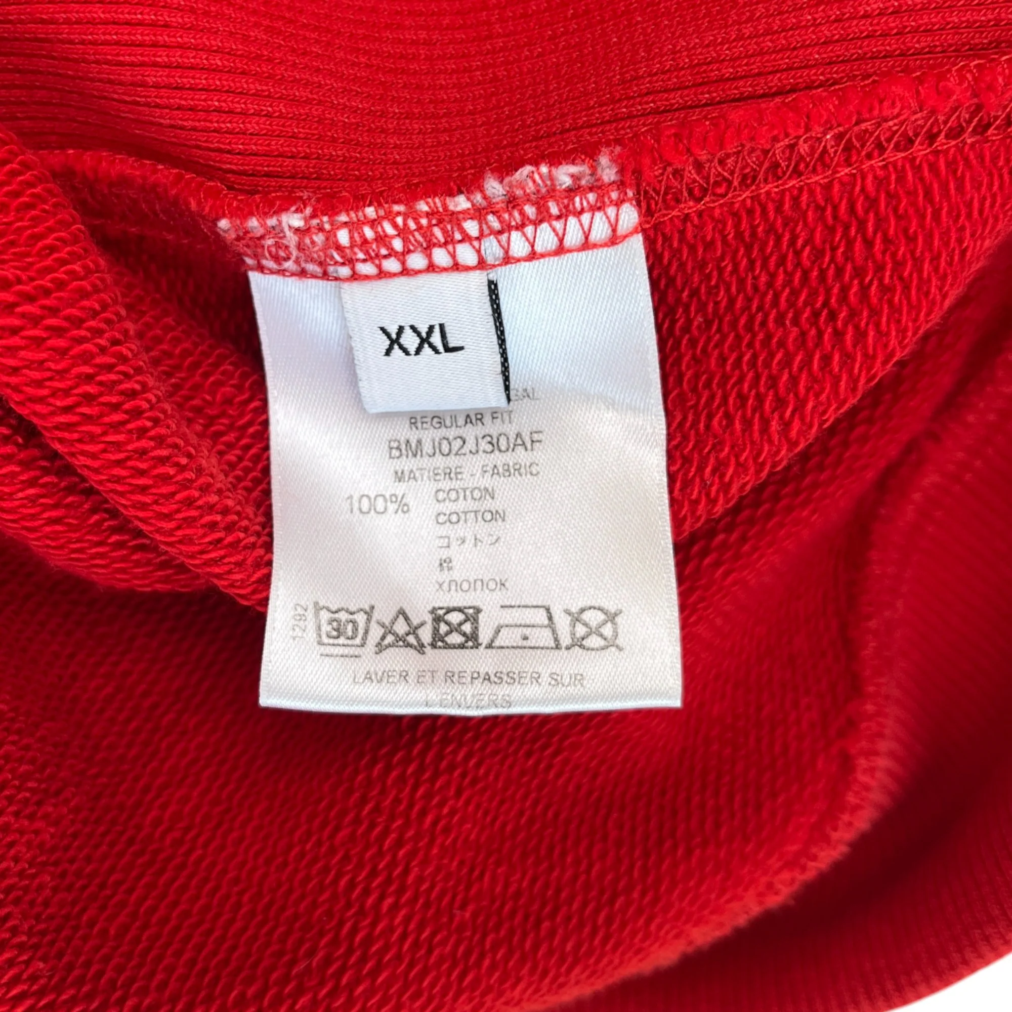 Men's Embroidered Logo Print Jumper Red Size XXL - Image 6