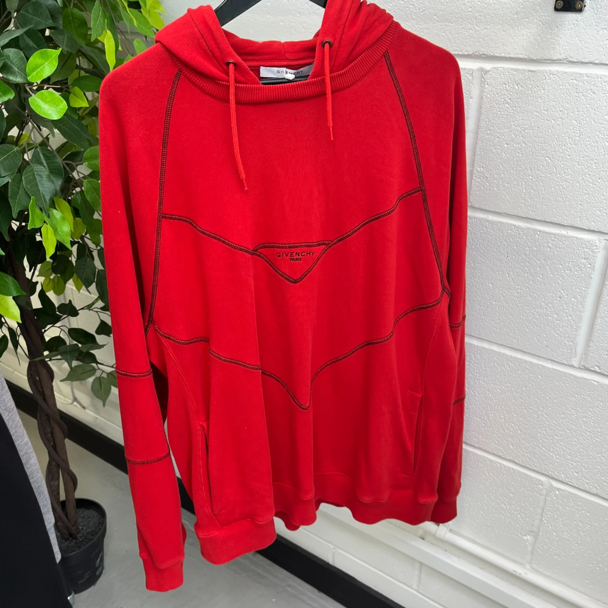 Men's Embroidered Logo Print Jumper Red Size XXL - Image 8