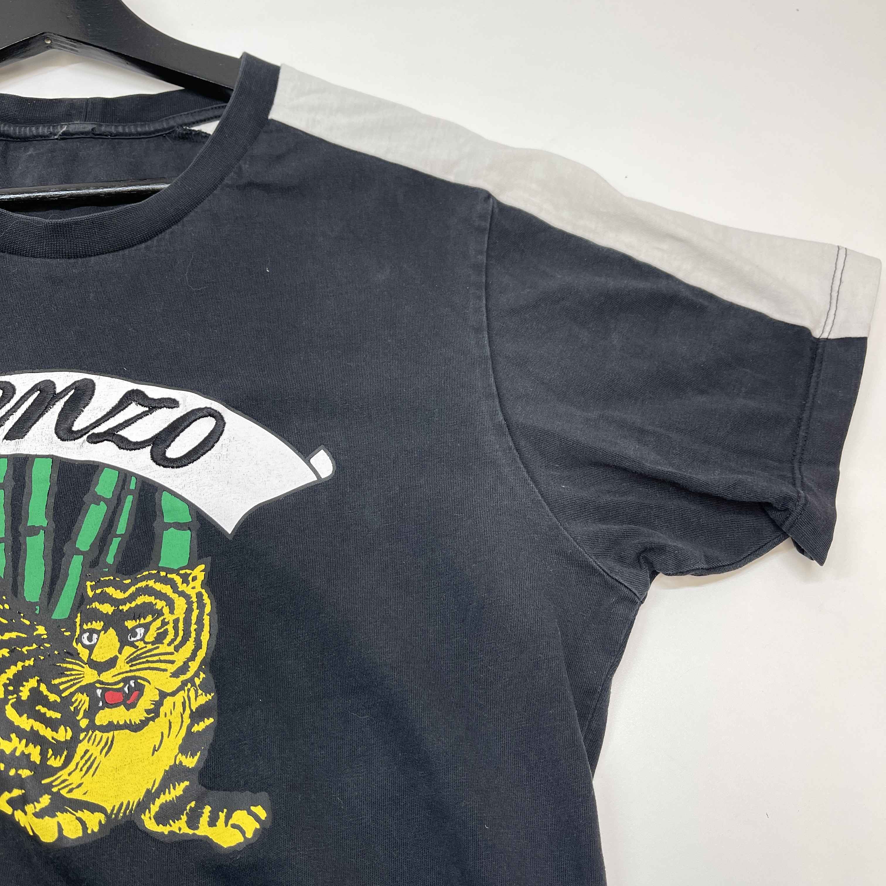 Men's Embroidered Logo Print T-Shirt Black Size S - Image 10