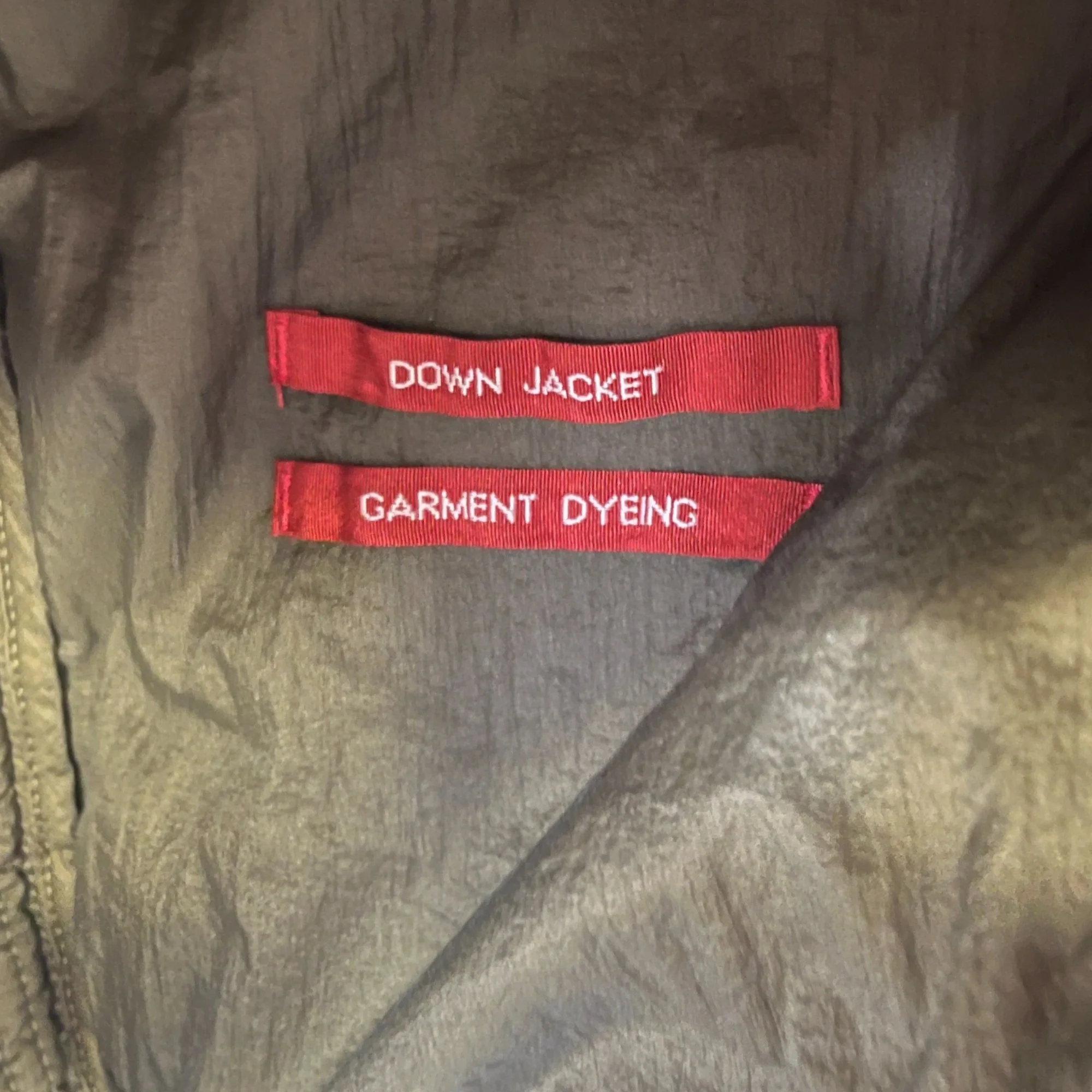 Men's Embroidered Logo Shell Down Jacket Khaki Size IT 46 / S - Image 10