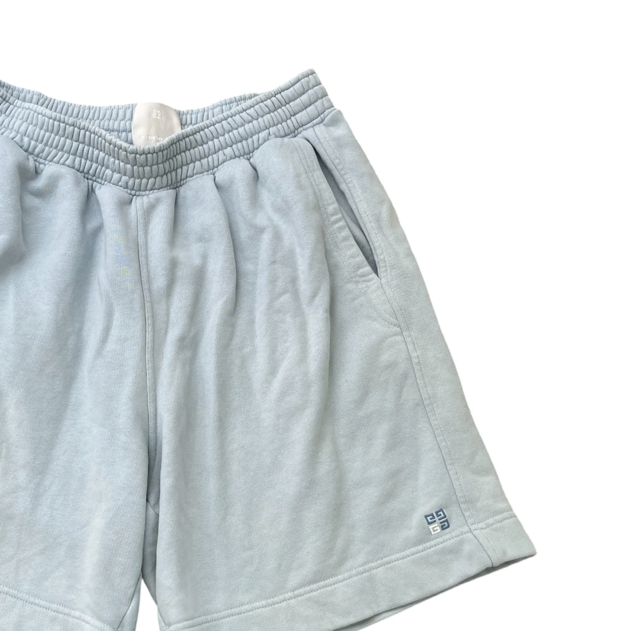 Men's Embroidered Logo Shorts Blue Size L - Image 3