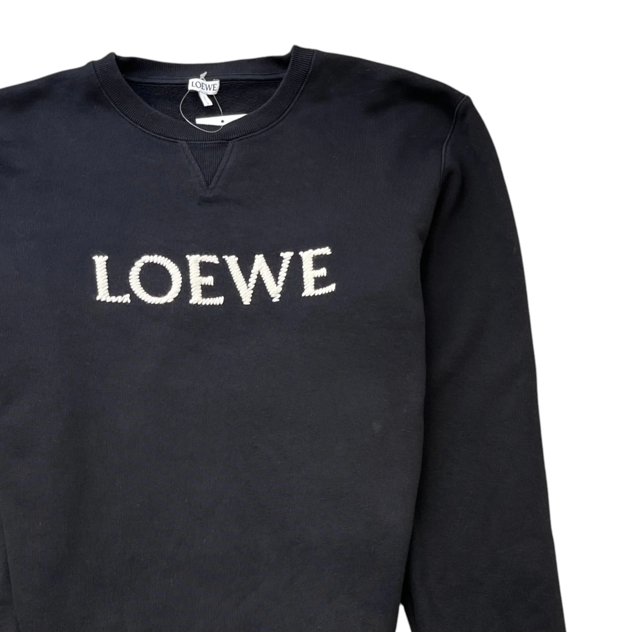 Men's Embroidered Logo Sweatshirt Black Size M - Image 3