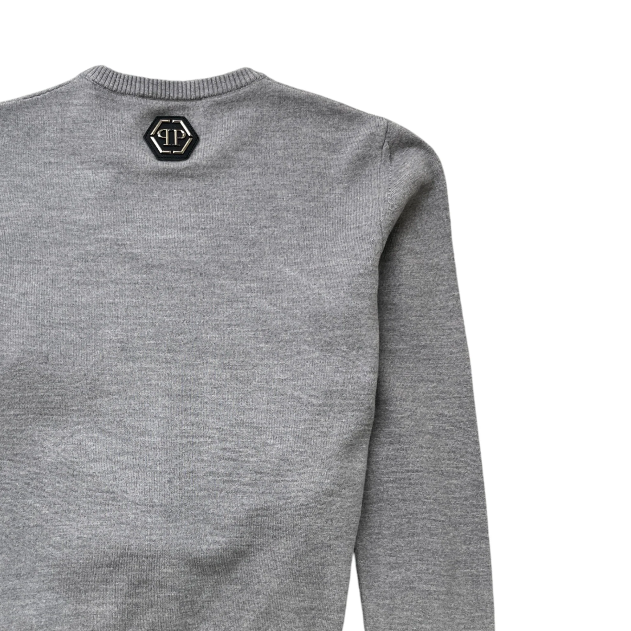 Men's Embroidered Logo Sweatshirt Grey Size S - Image 4