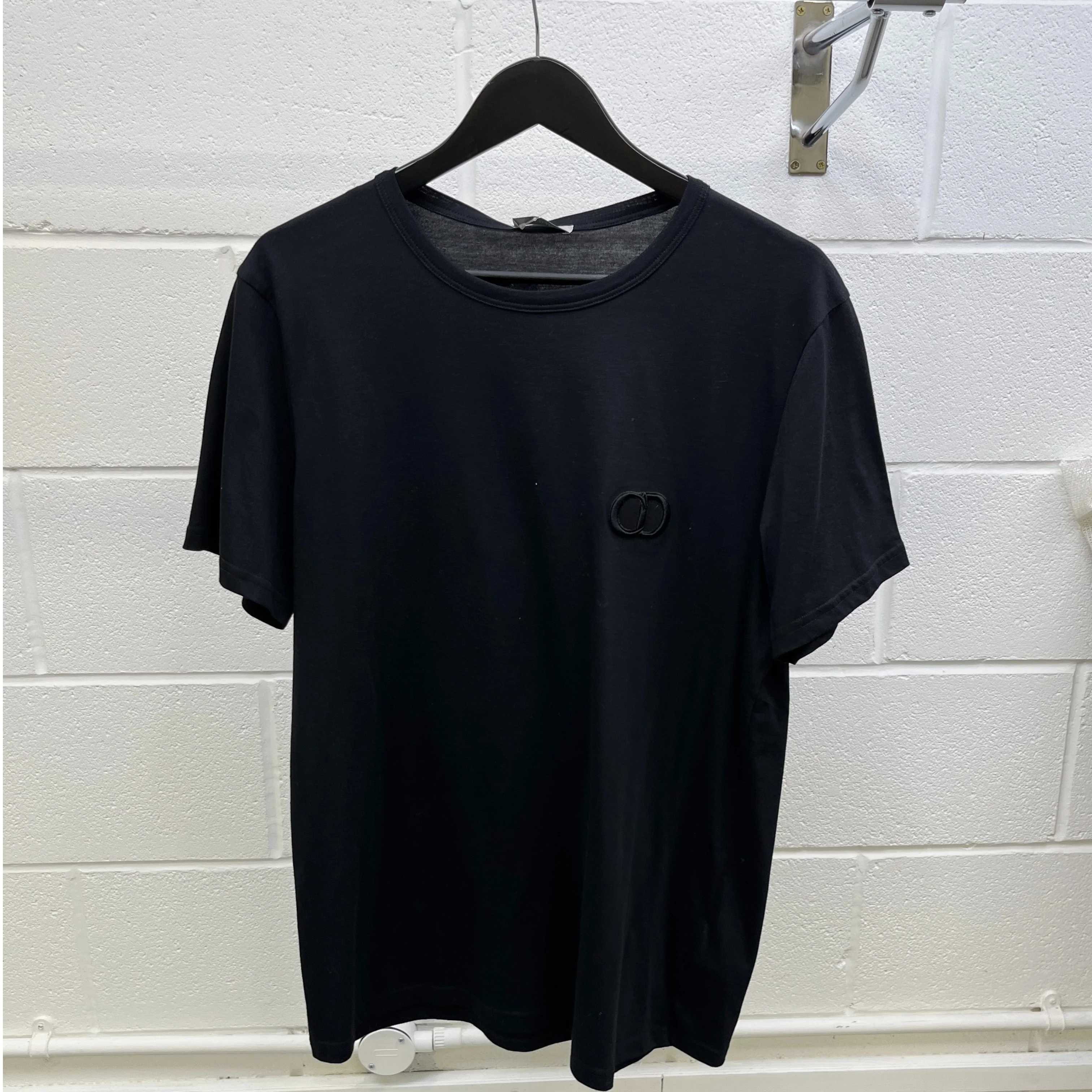 Men's Embroidered Logo T-Shirt Black Size XL - Image 9