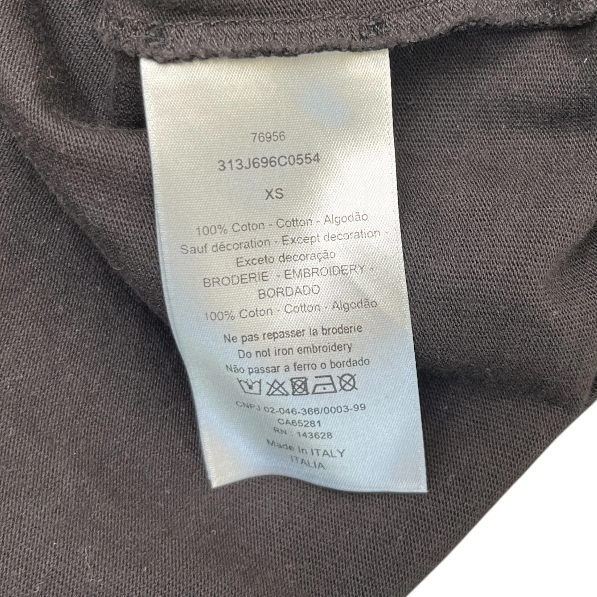 Men's Embroidered Logo T-Shirt Black Size XS - Image 8