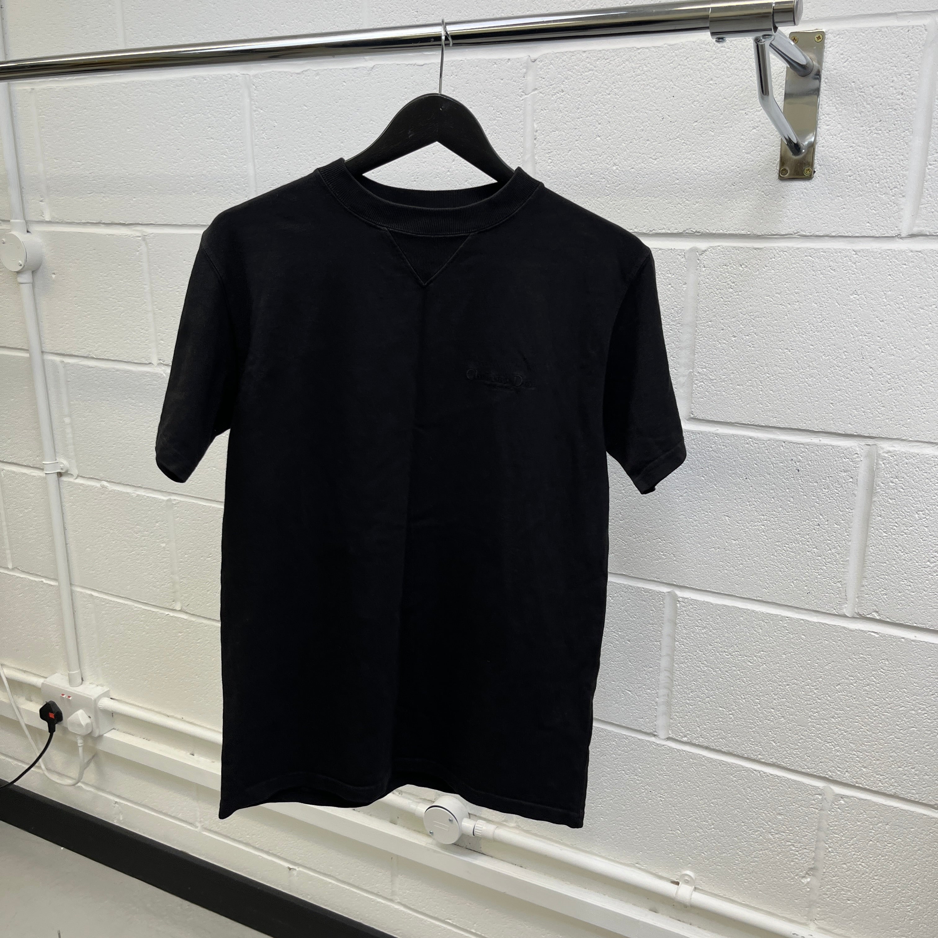Men's Embroidered Logo T-Shirt Black Size XS - Image 9