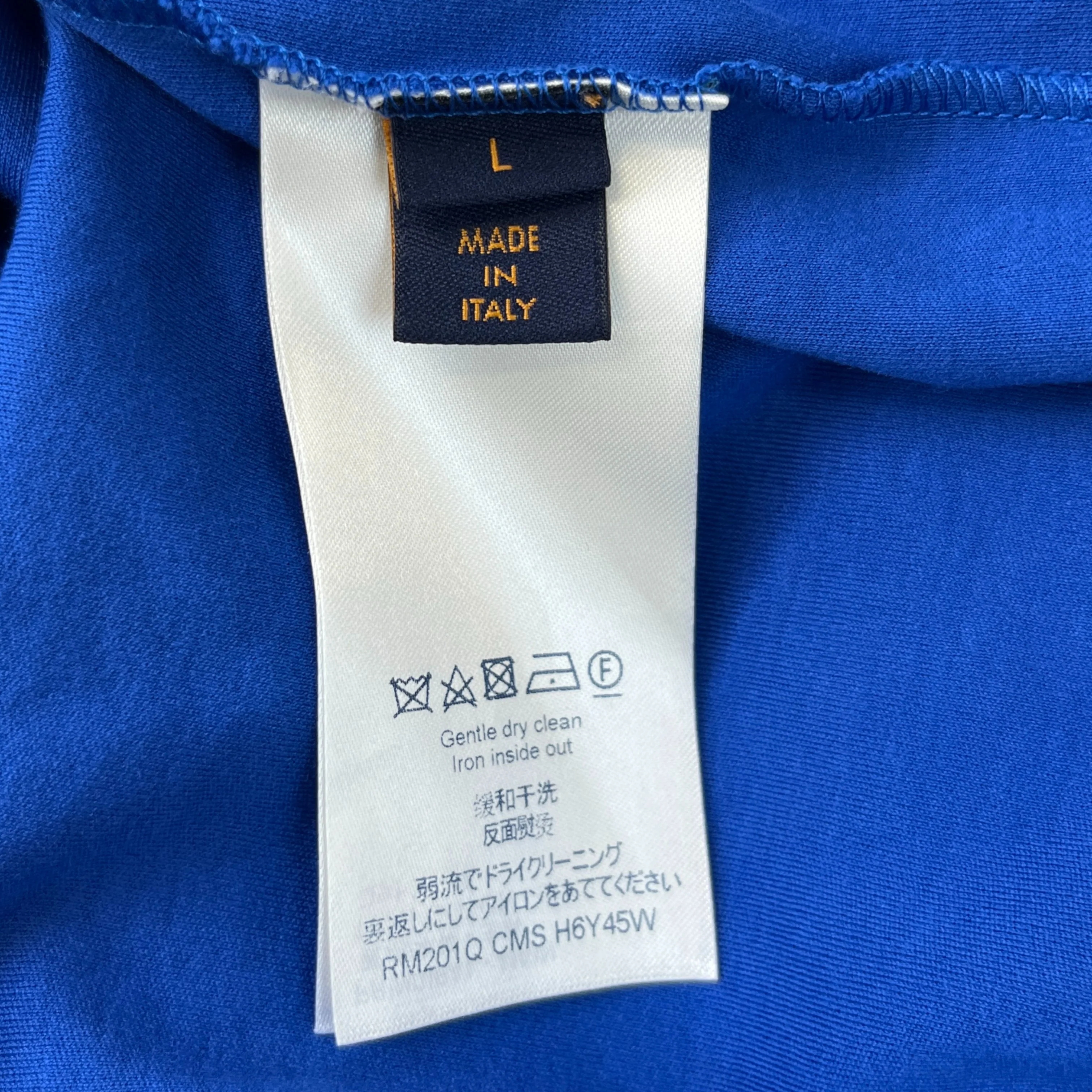 Men's Embroidered Logo T-Shirt Blue Size L - Image 6