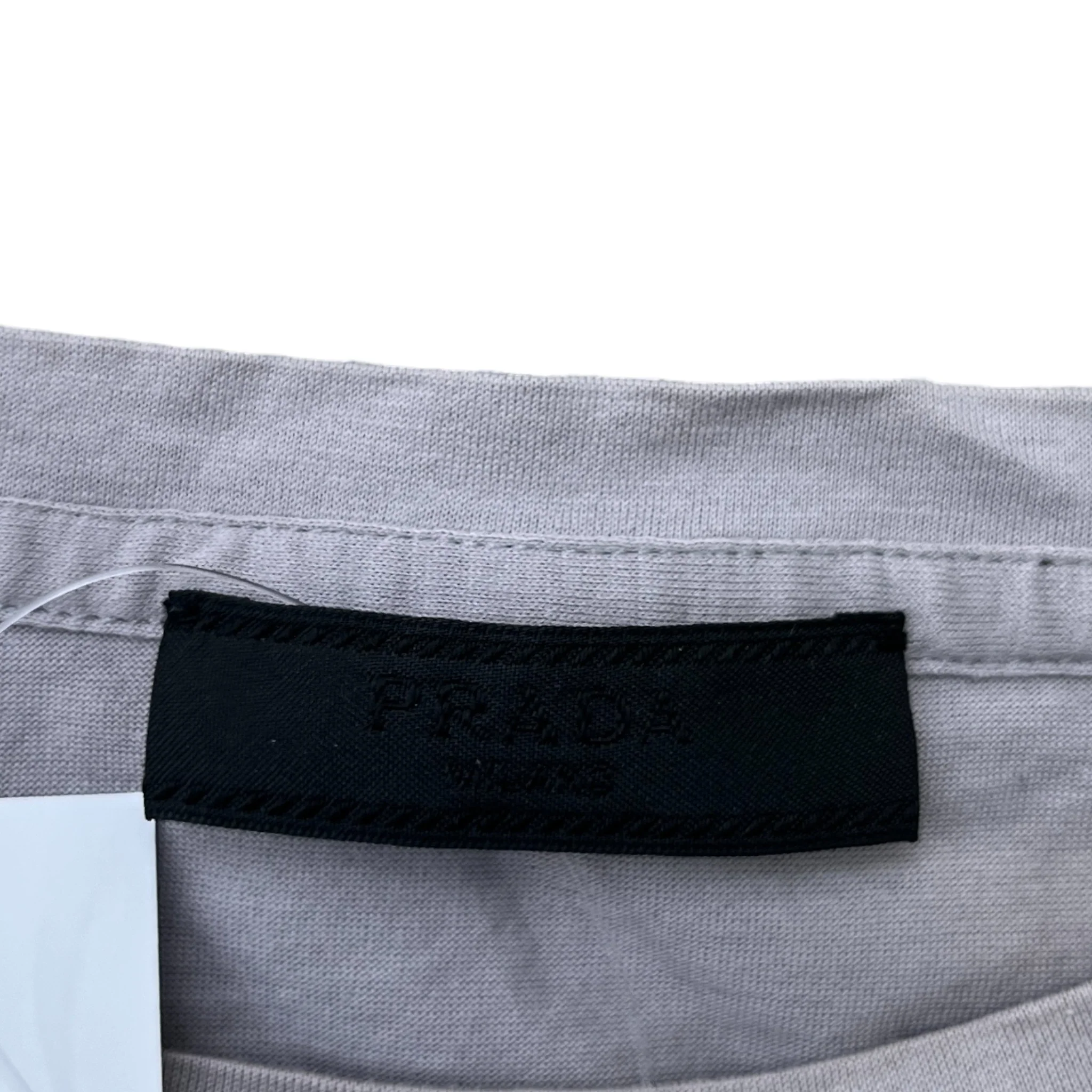 Men's Embroidered Logo T-Shirt Grey Size L - Image 7