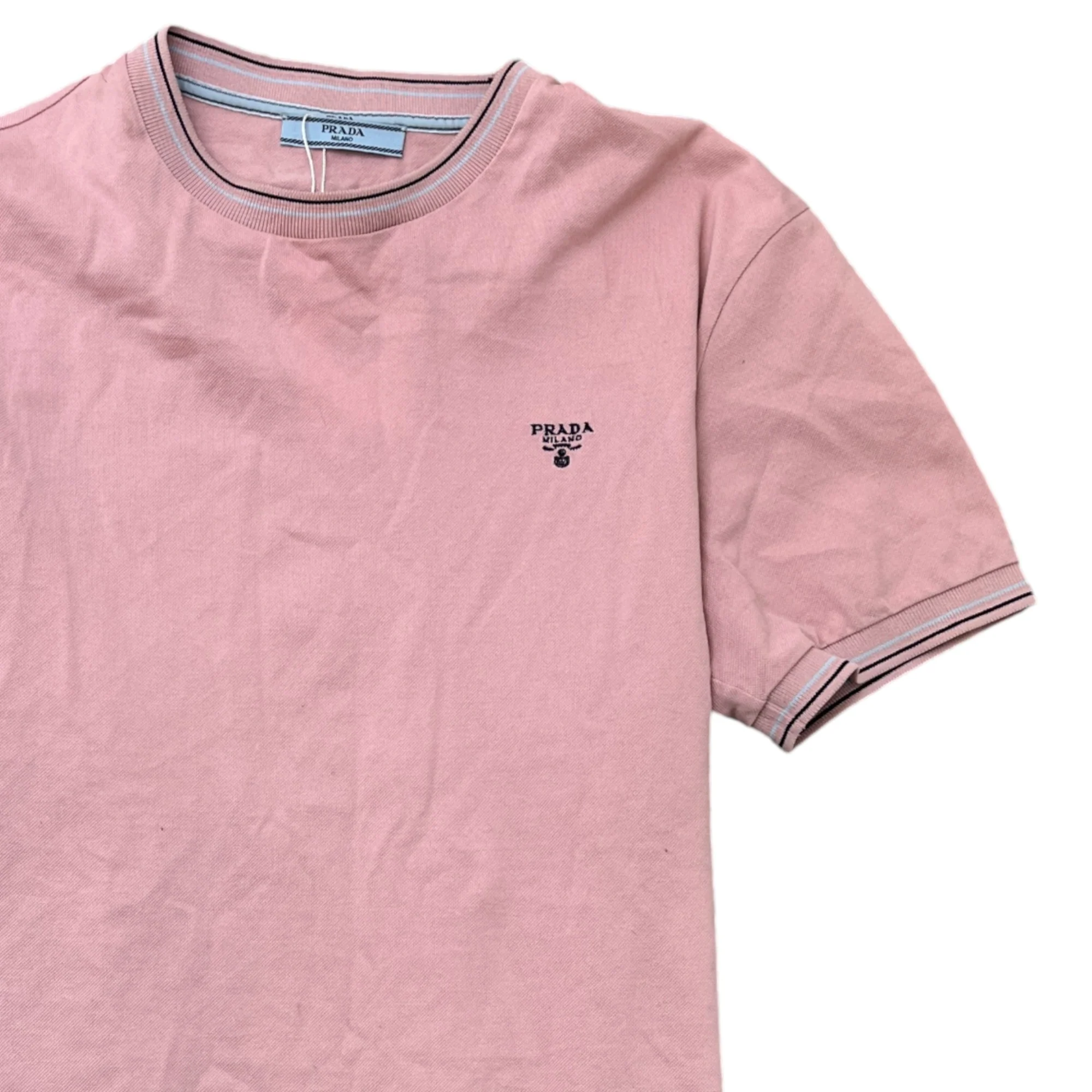 Men's Embroidered Logo T-Shirt Pink Size M - Image 3