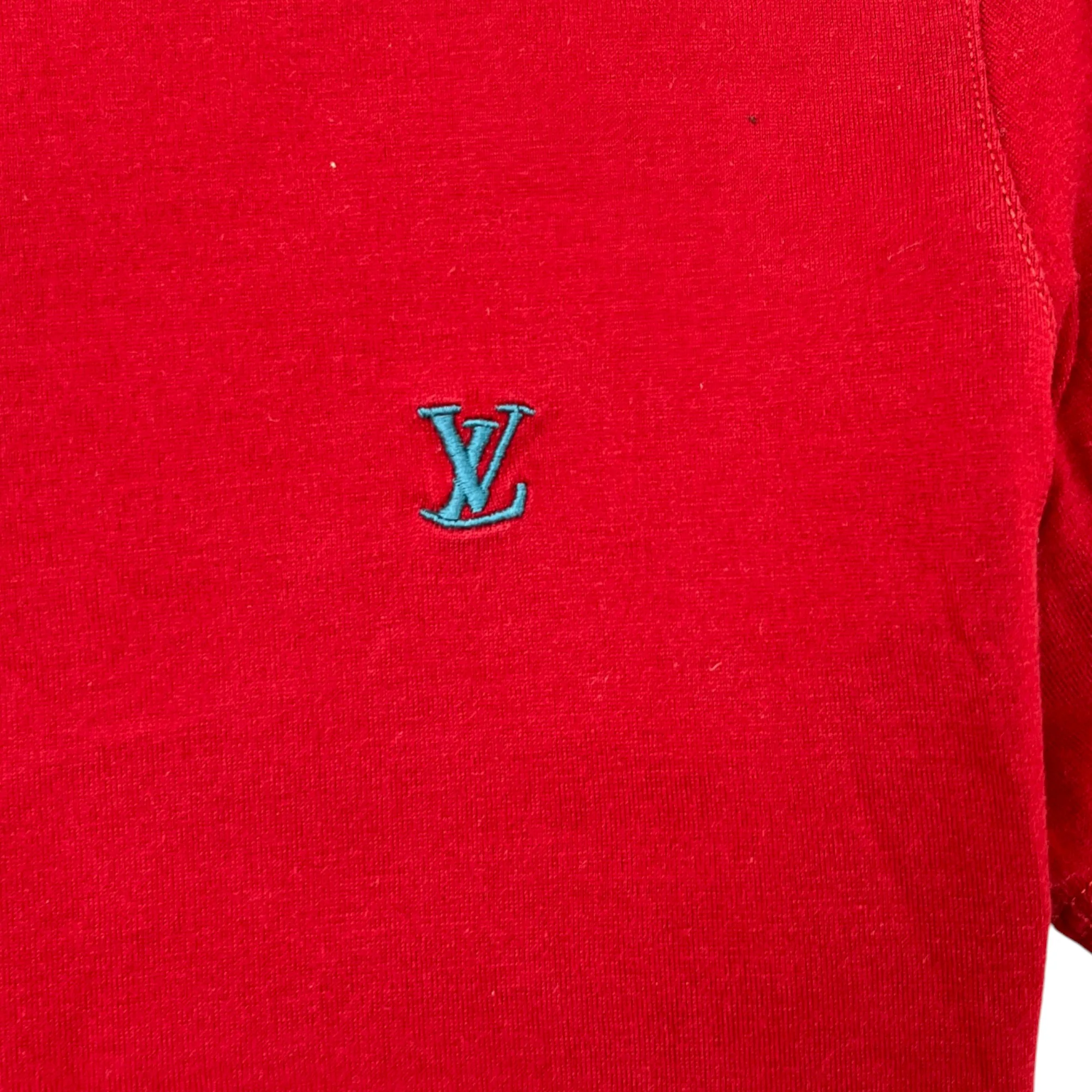 Men's Embroidered Logo T-Shirt Red Size S - Image 5