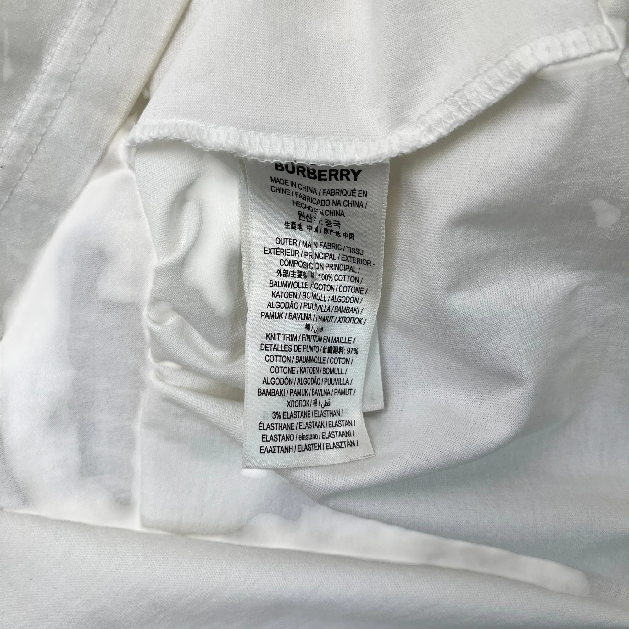 Men's Embroidered Logo T-Shirt White Size S - Image 6