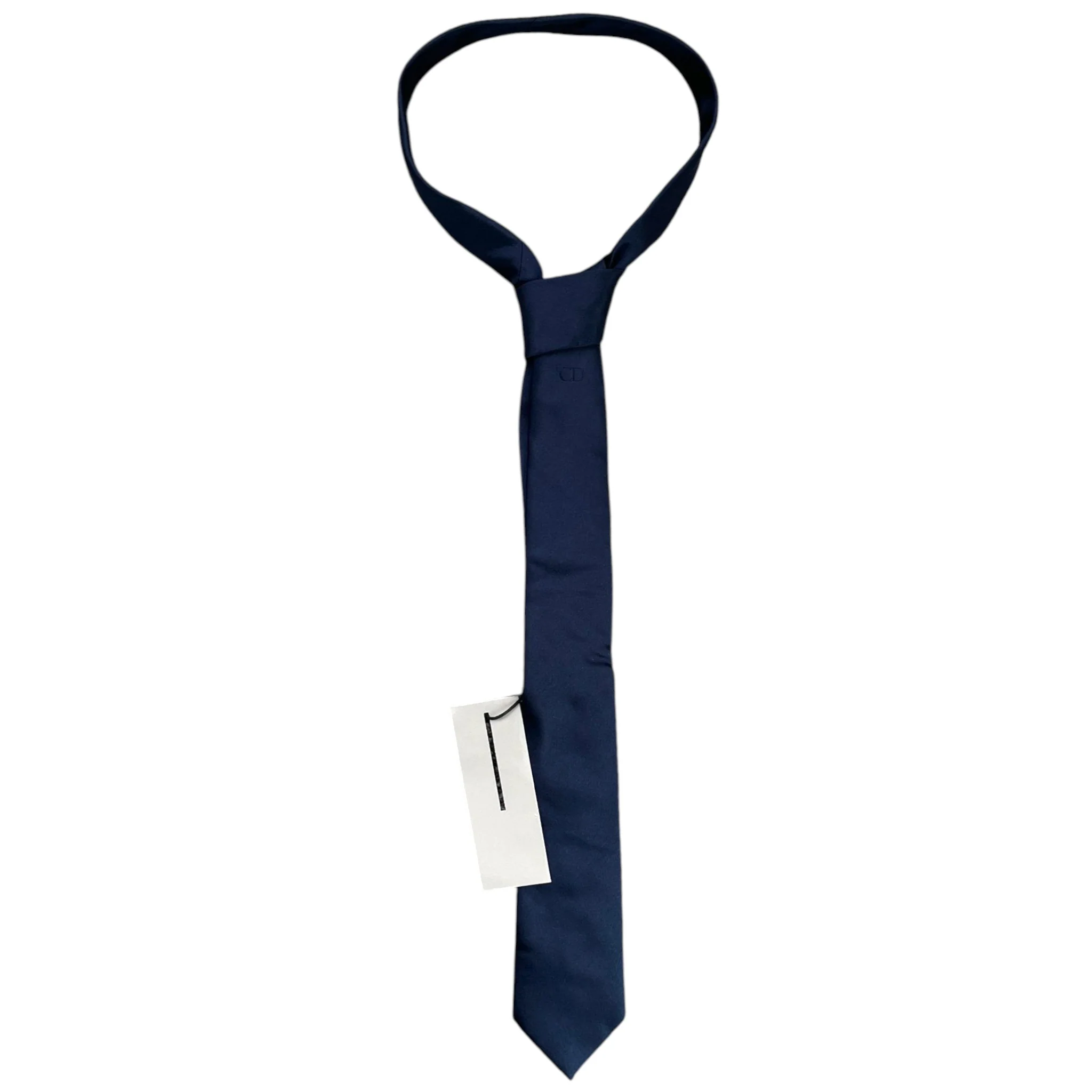 Men's Embroidered Logo Tie Navy