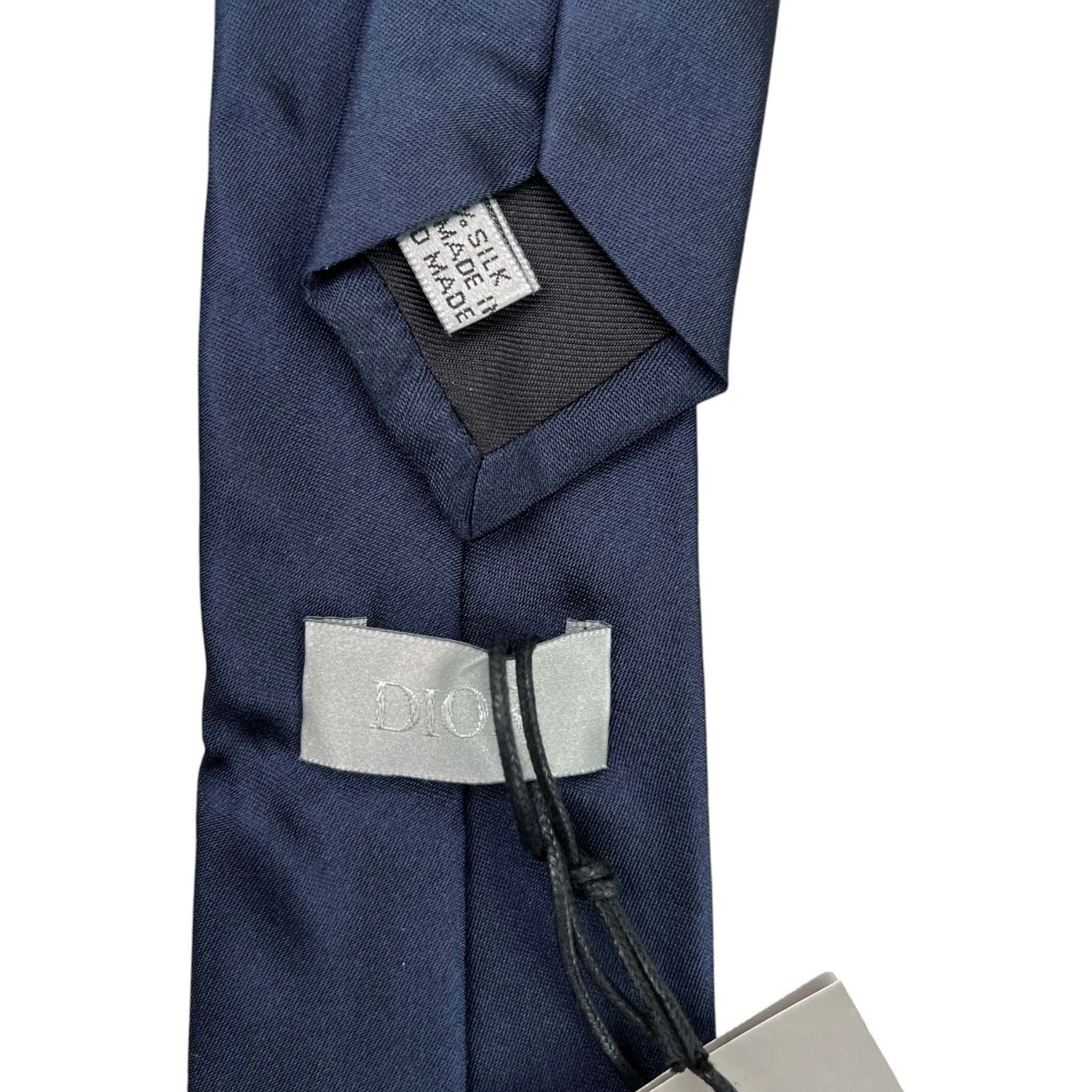 Men's Embroidered Logo Tie Navy - Image 5