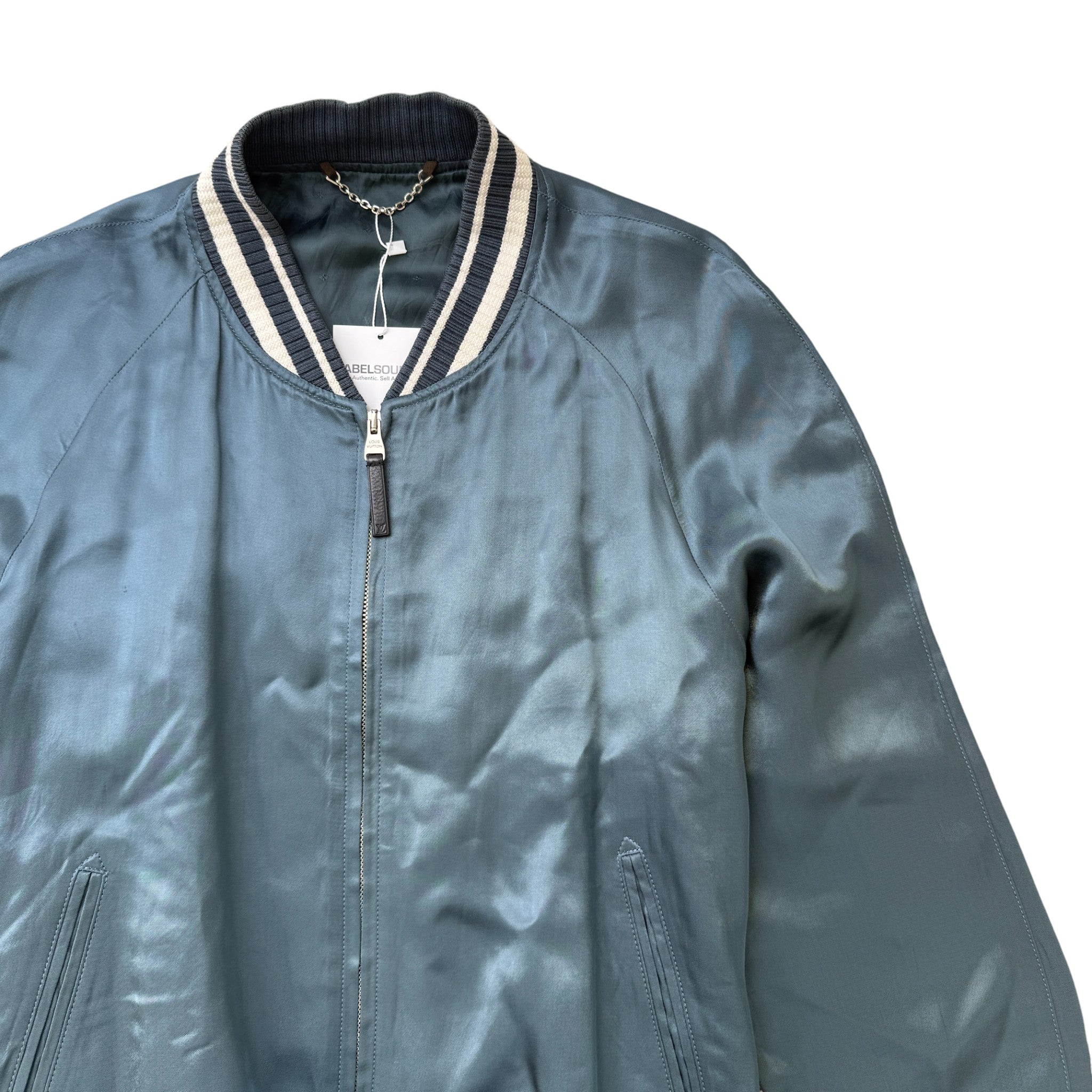 Men's Embroidered Logo Varsity Jacket Blue Size IT 48 / M - Image 3