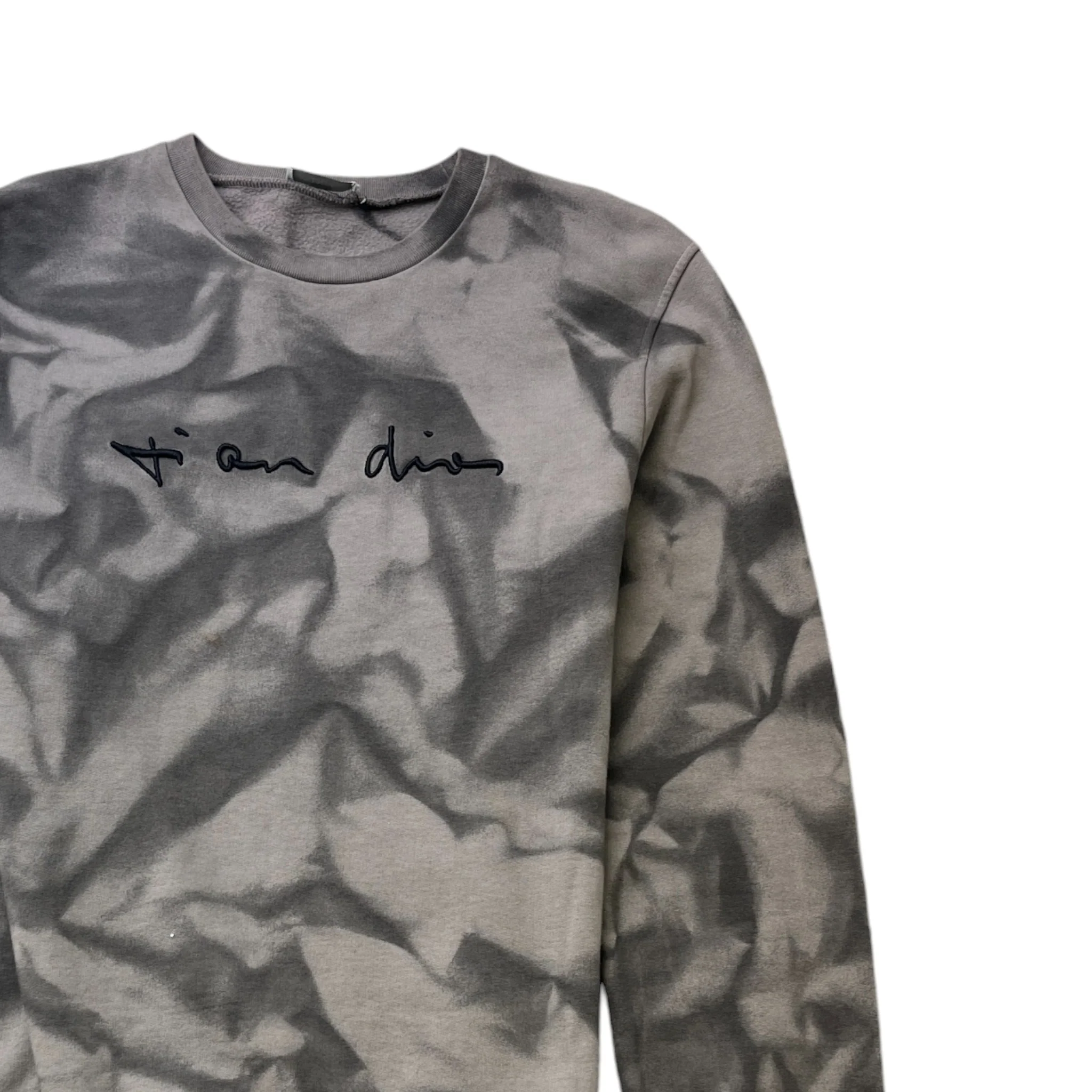Men's Embroidered Signature Sweatshirt Grey Size M - Image 3