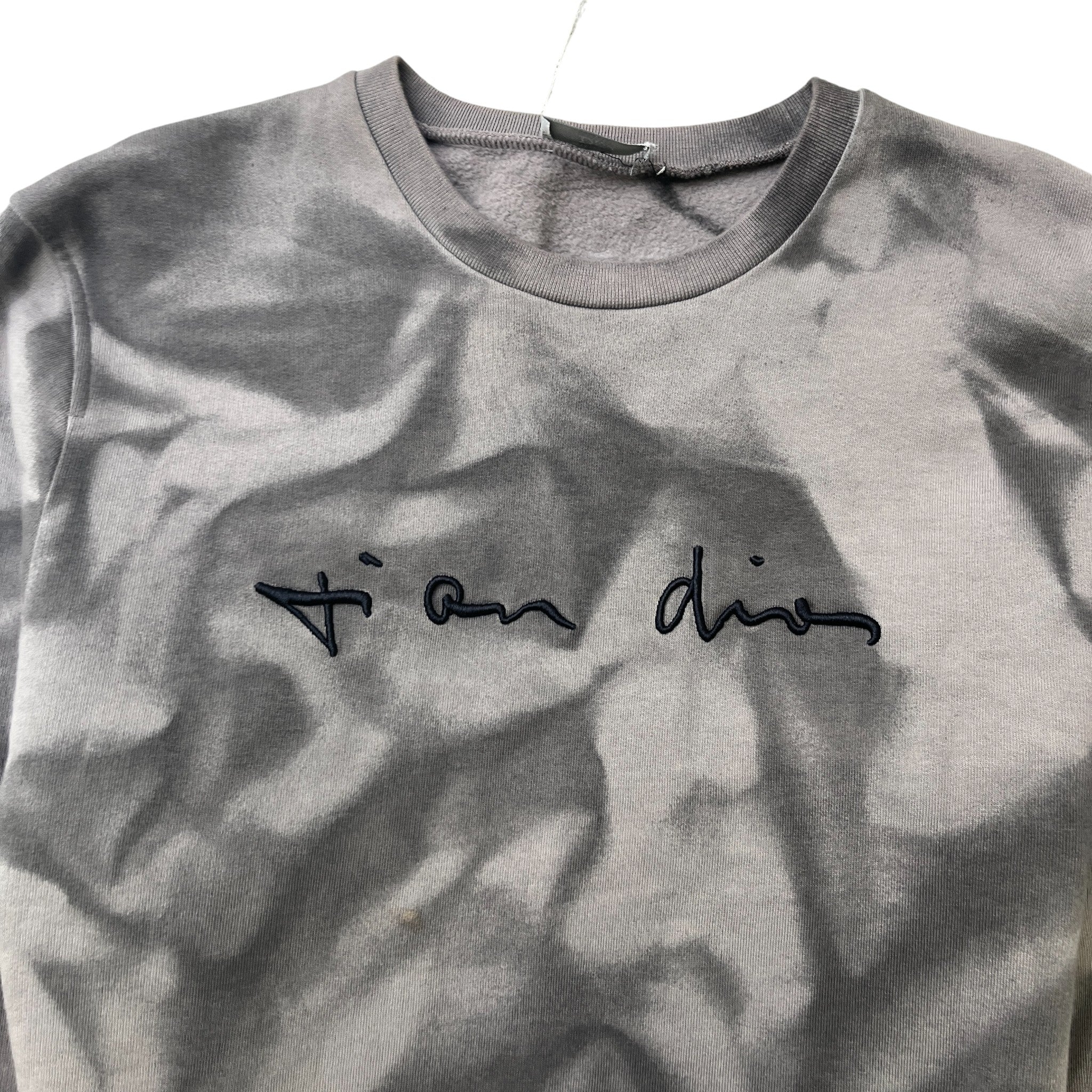 Men's Embroidered Signature Sweatshirt Grey Size M - Image 5