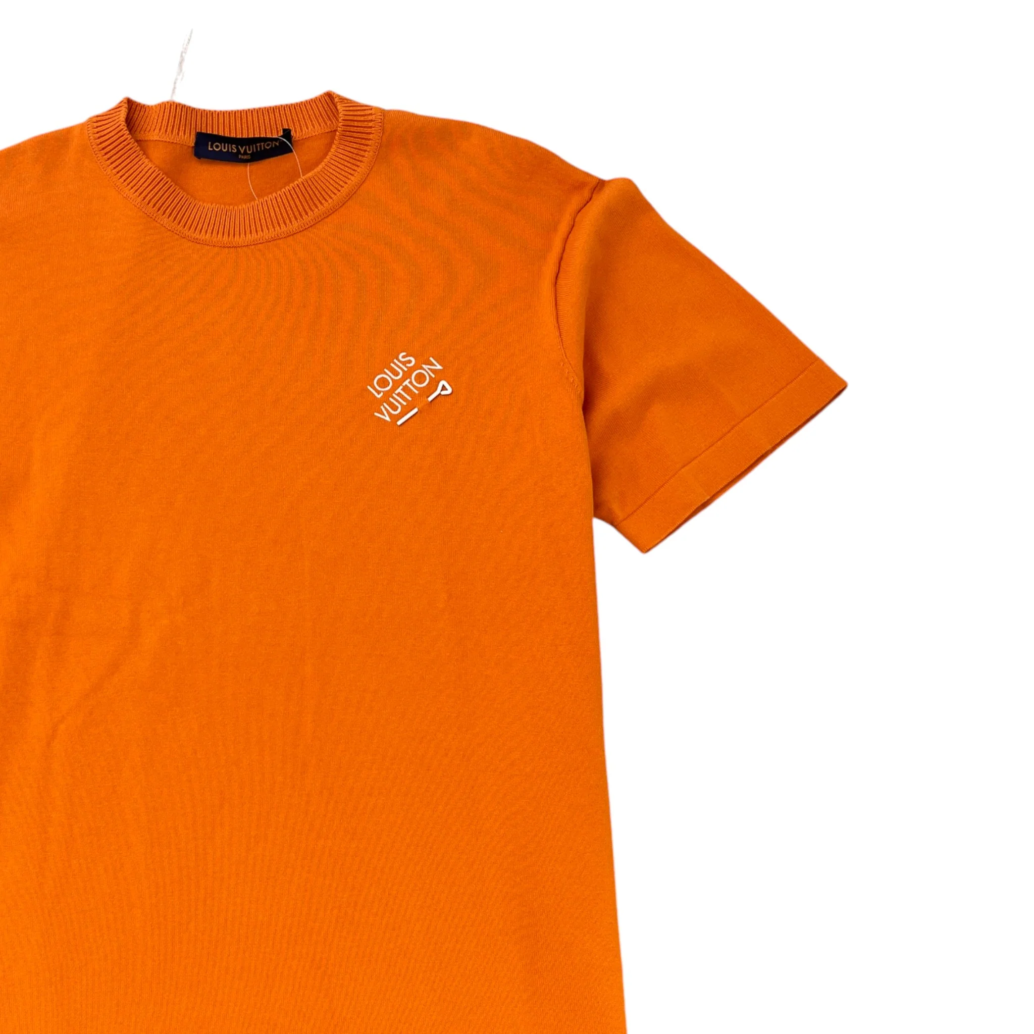 Men's Embroidered Signature T-Shirt Orange Size XL - Image 3