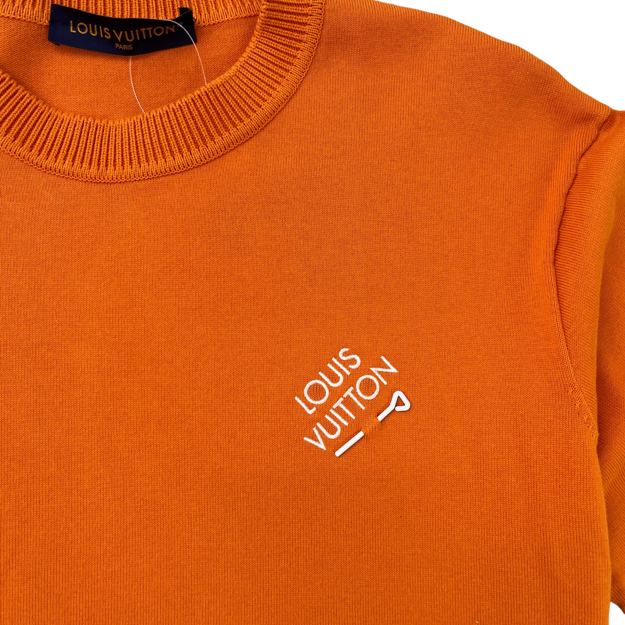 Men's Embroidered Signature T-Shirt Orange Size XL - Image 5