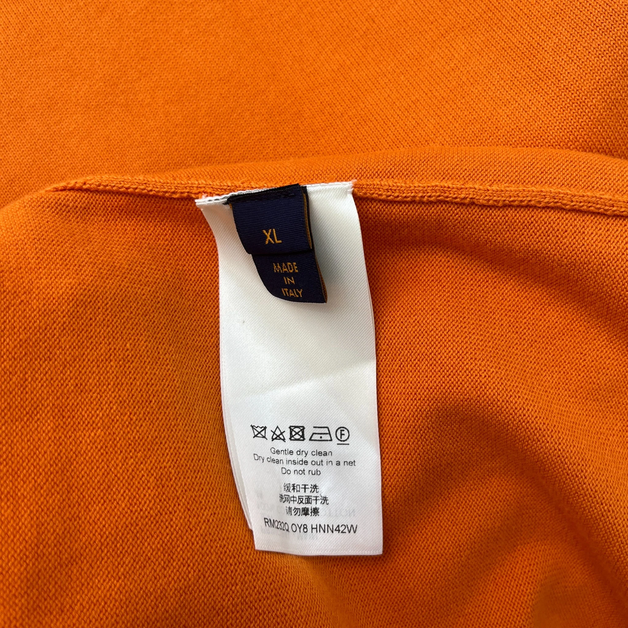 Men's Embroidered Signature T-Shirt Orange Size XL - Image 7